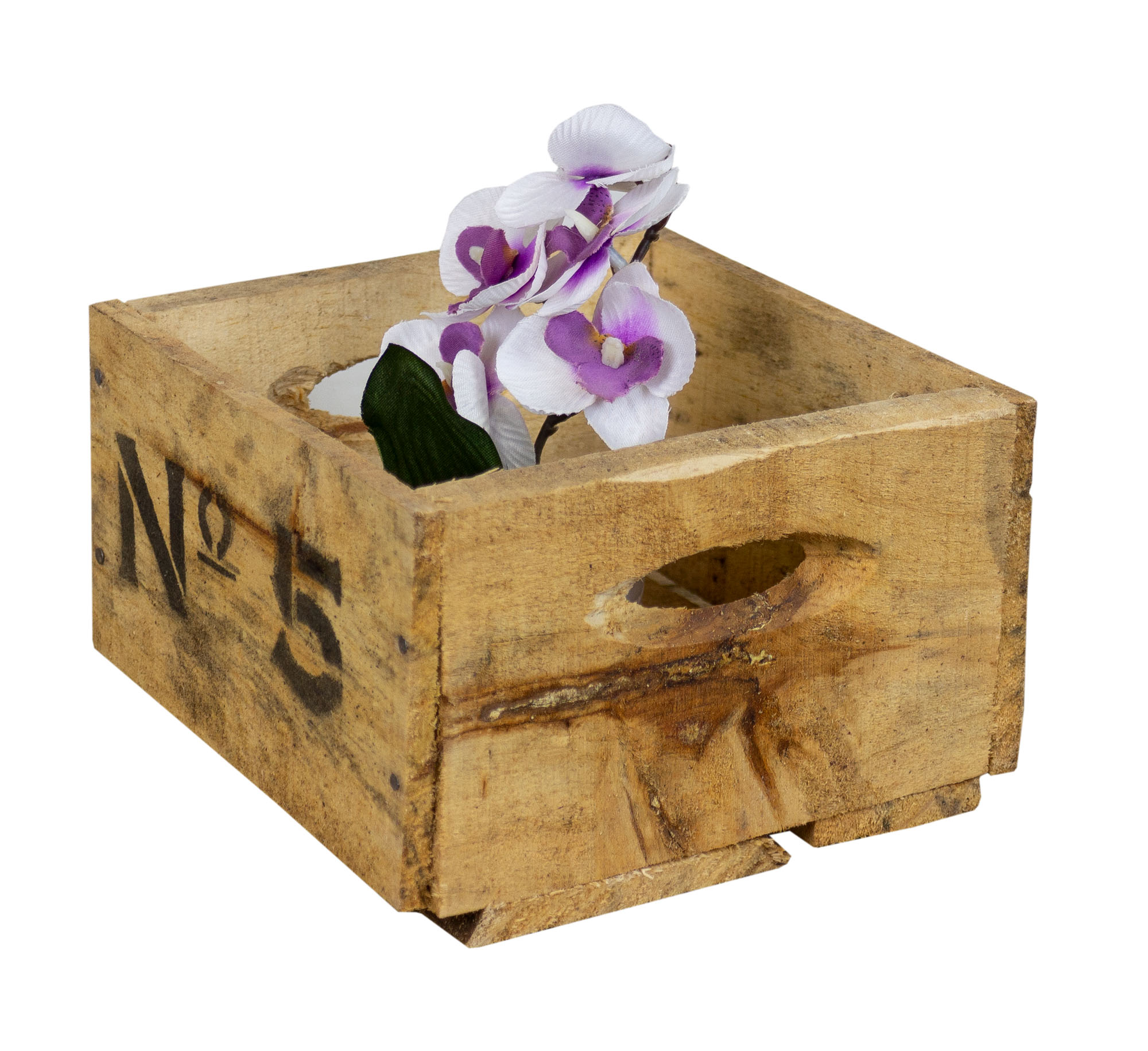 alte Holzkiste Number in verschiedenen Grössen No5 18,5x17,5x11cm