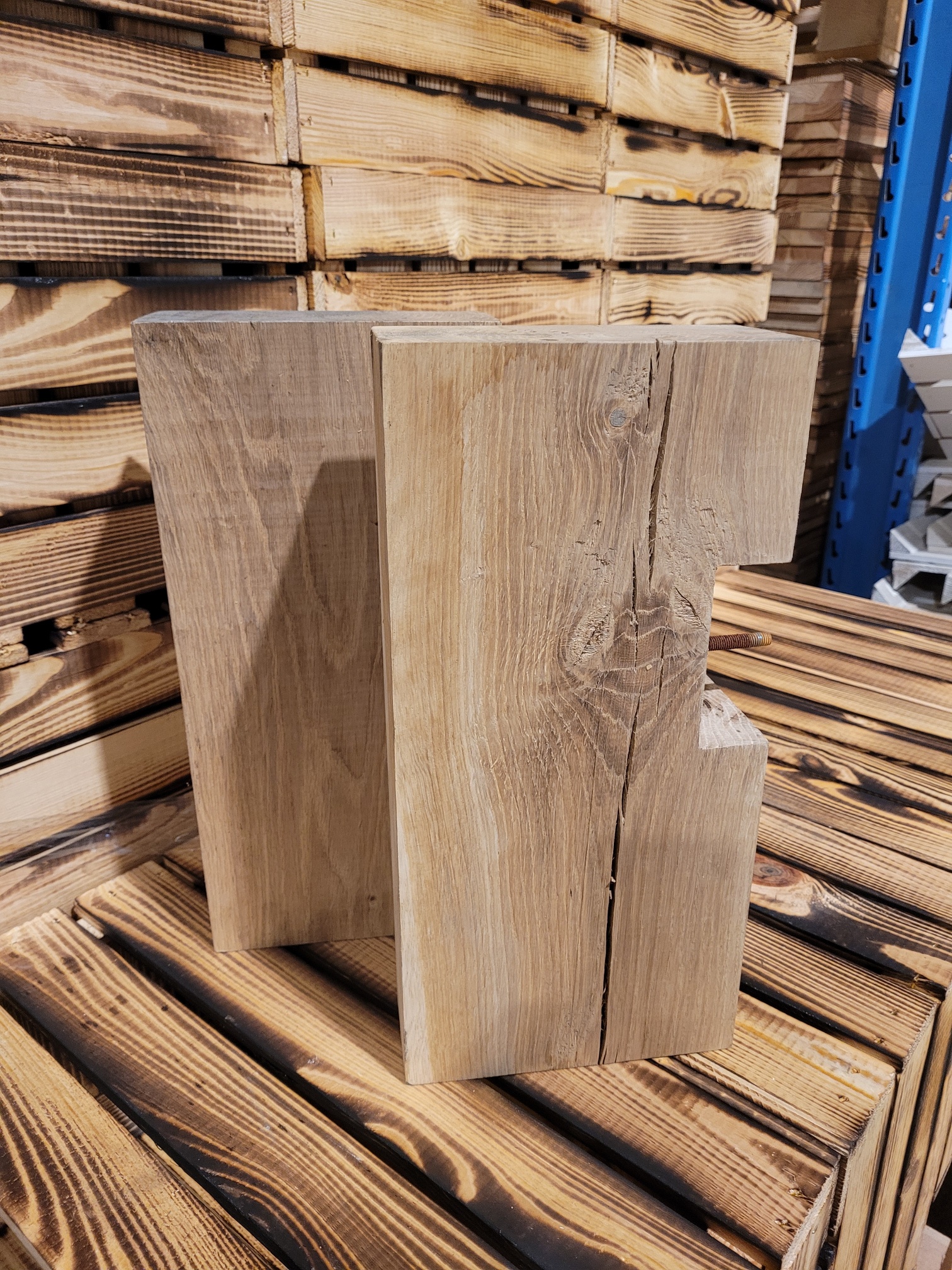 Holzbohle Eiche (gebraucht massiv) mit Gebrauchspuren 39x19x9cm