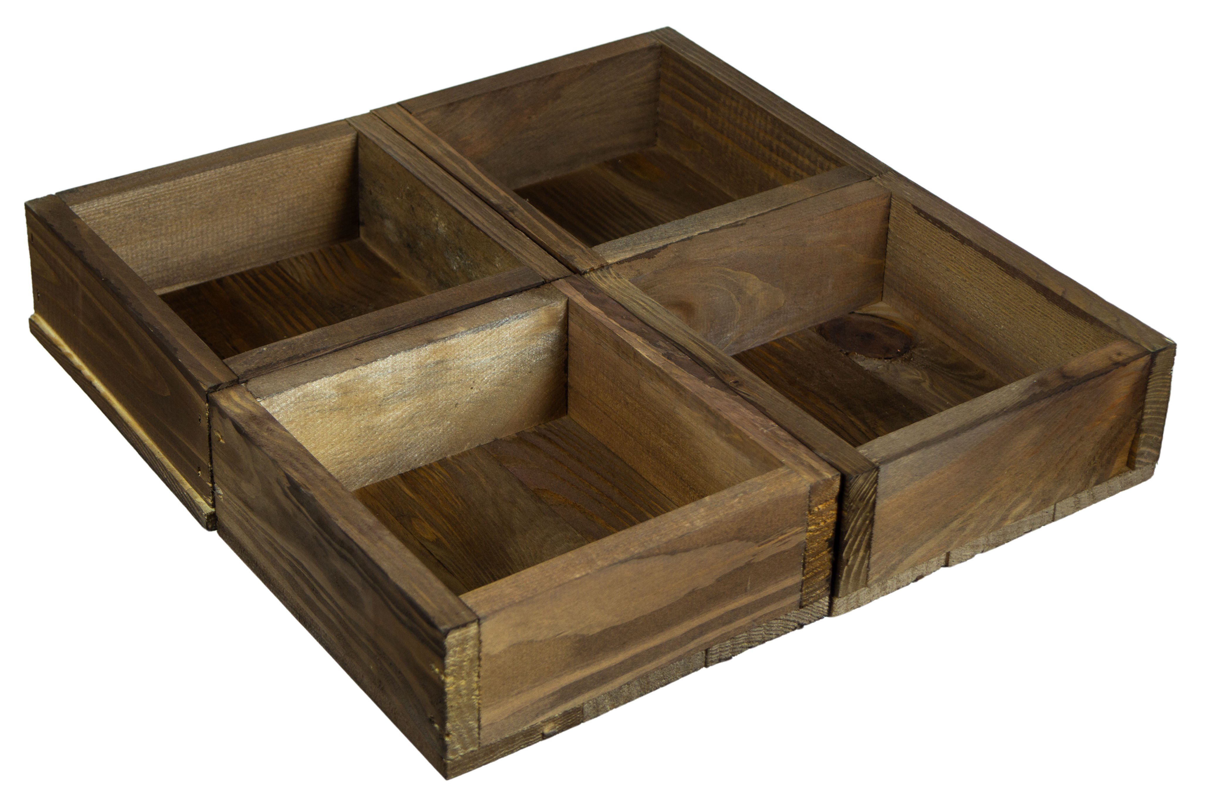 Kleines Dekotablett-Set Karla aus 5 Holzkisten 40x40cm 8cm Höhe Schüsselbox Süßigkeitentablett