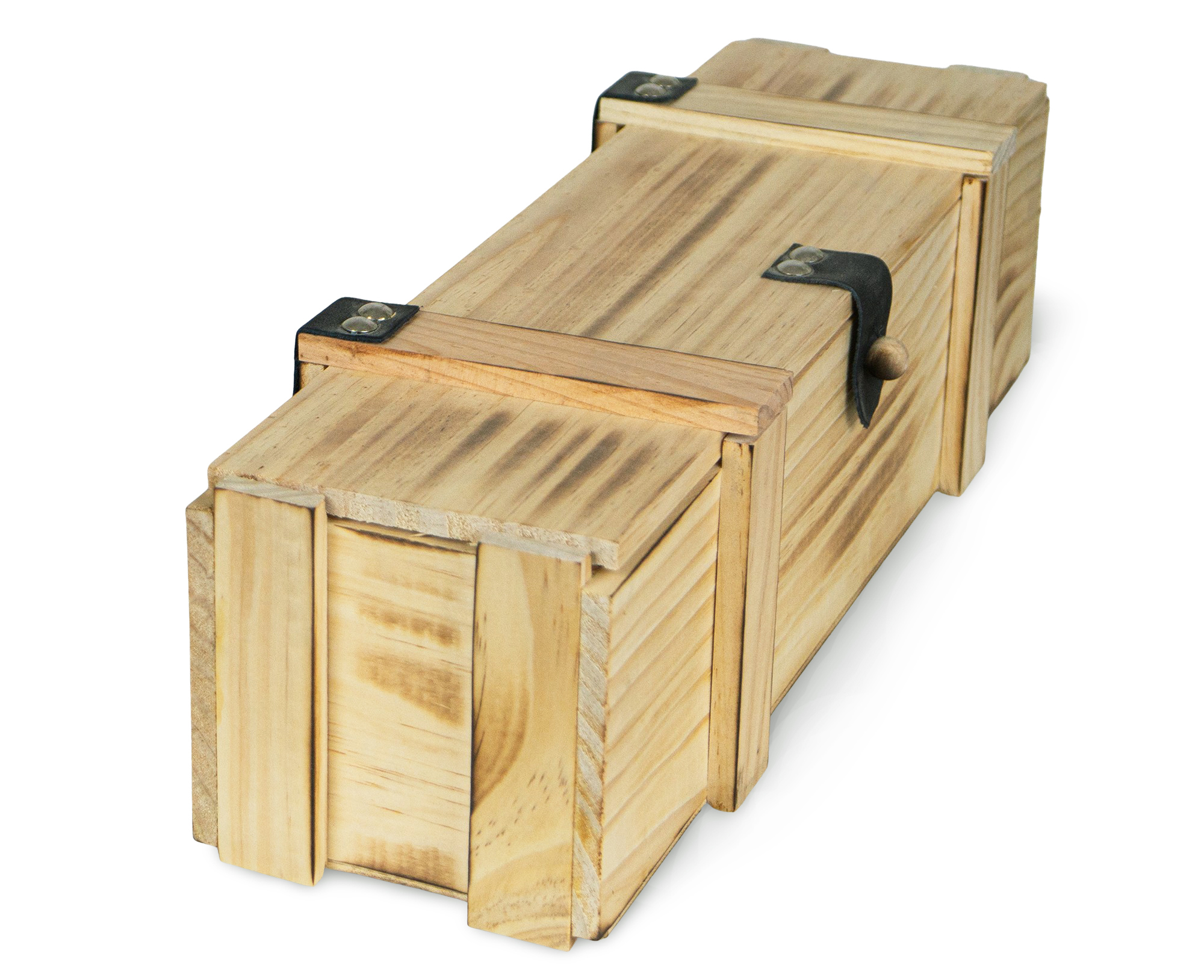 Boîtes à vin 1er flammé incl. laine de bois