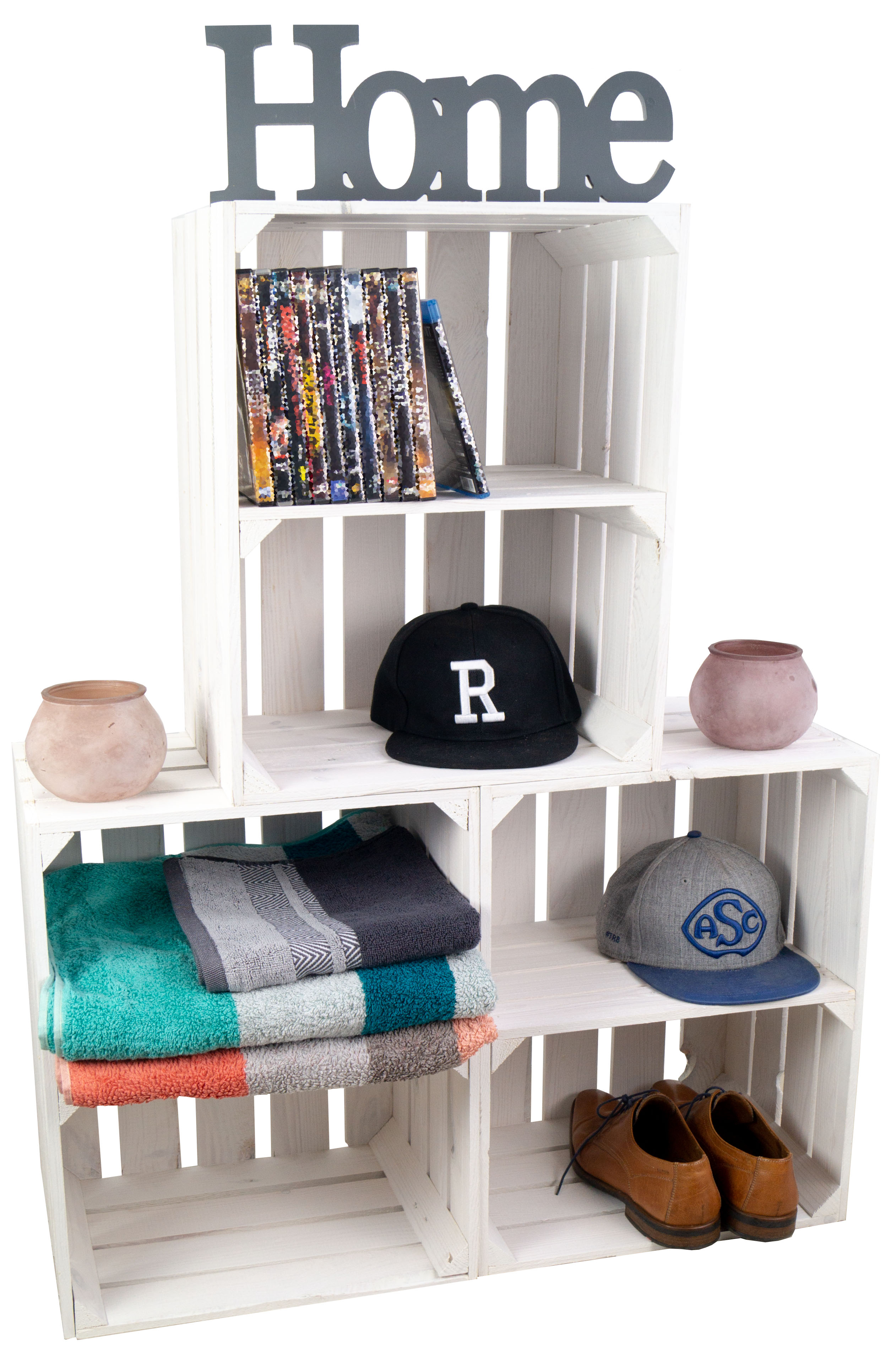 3er set Obskistenregal "Johanna" weiß QUER