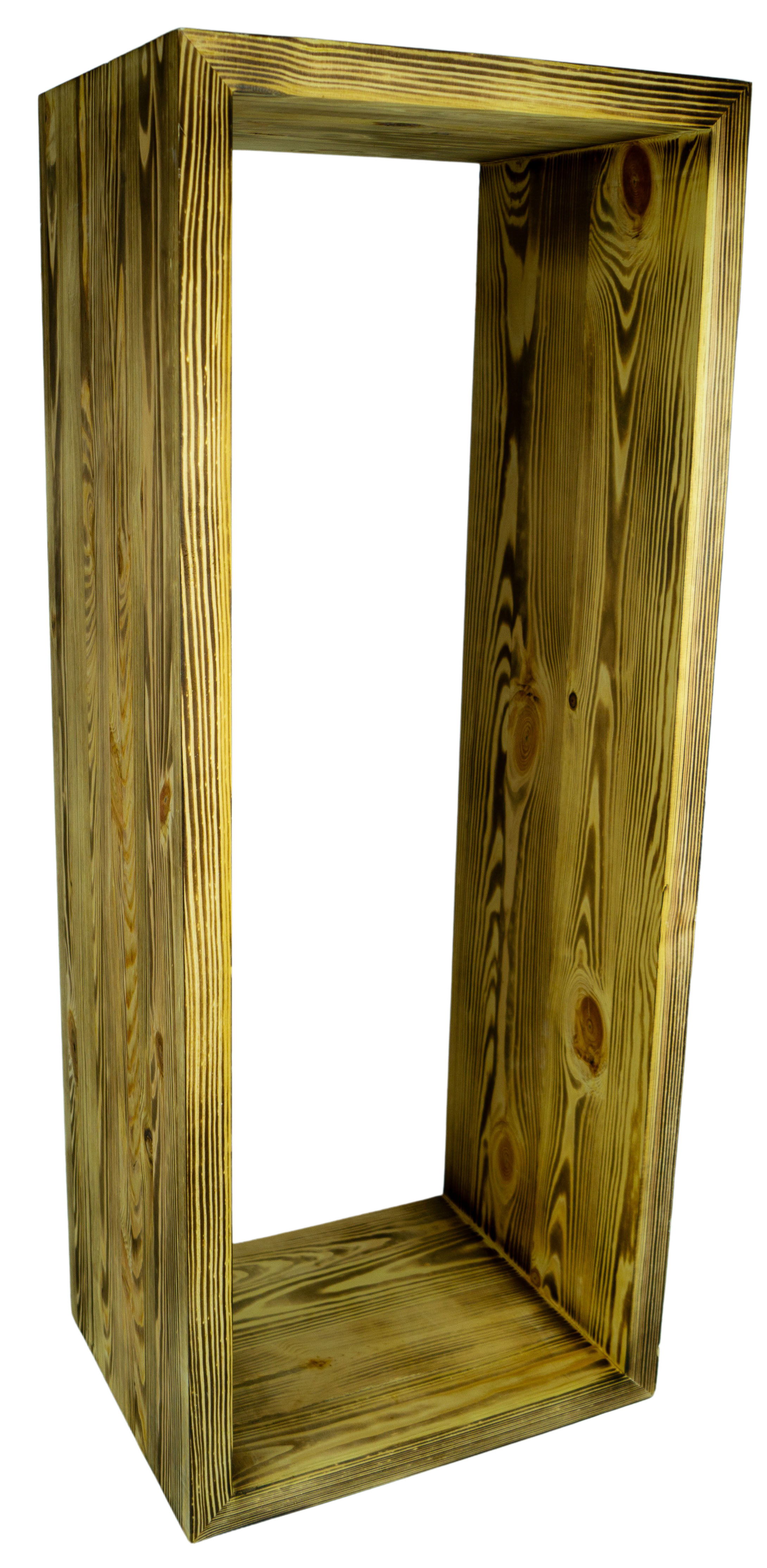 Lowboard in geflammt 100x40x30cm aus Massivholz Vintage-Tisch rustikal
