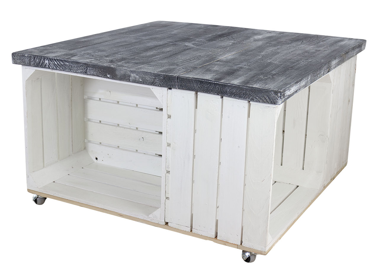 Tischplatte Shabby schwarz 85x85cm