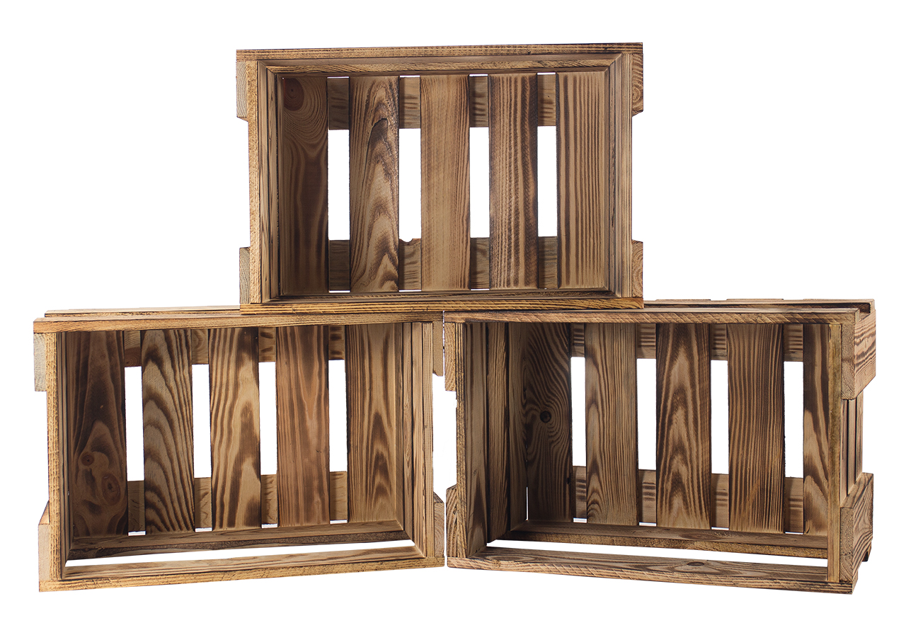 Neue Weinkisten flambiert ca 46x30,5x24cm Obstkiste Holzkiste Regalkiste Weinlagerung Weinregal