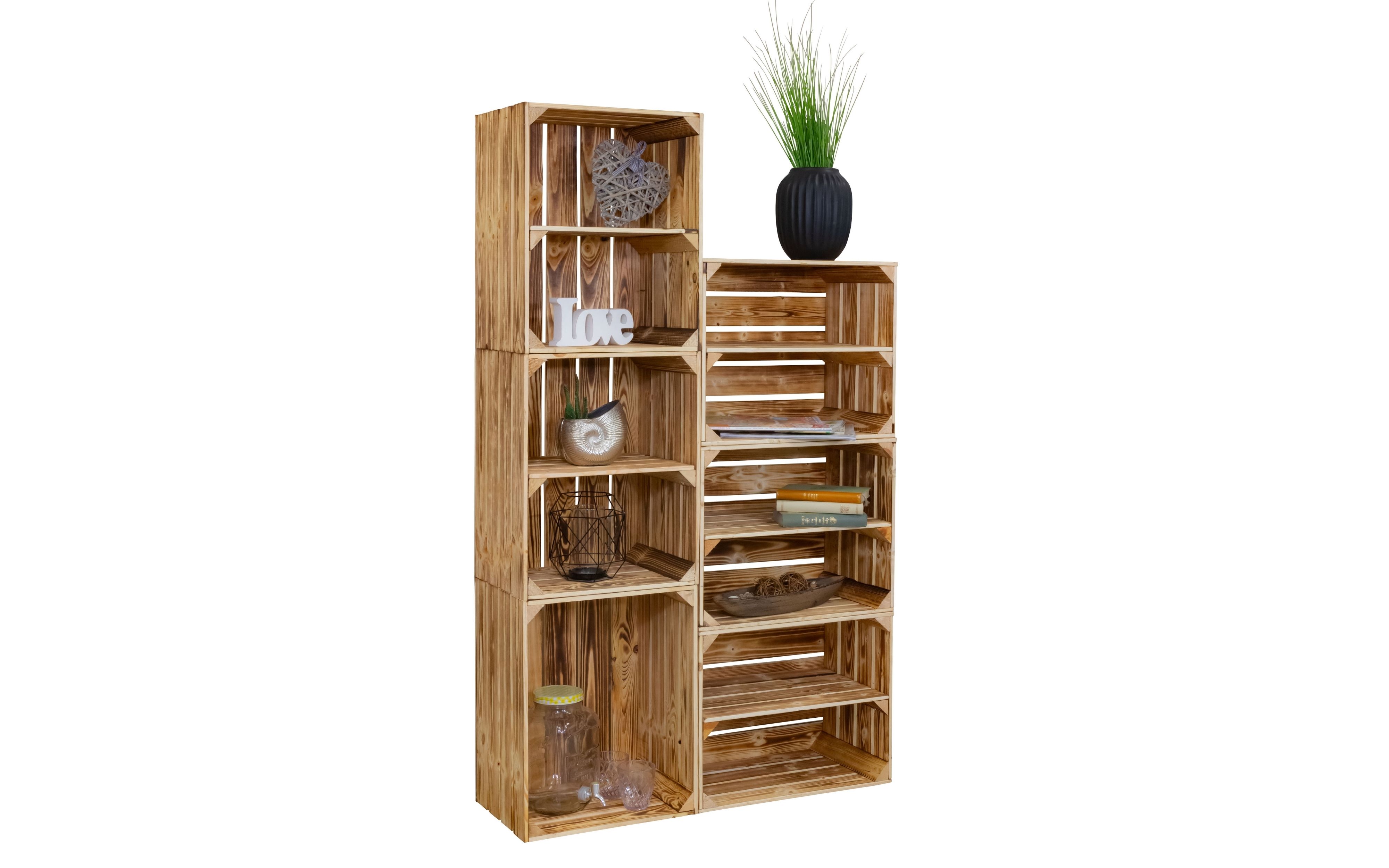 Etagère combinée Hamburg comme étagère de rangement Etagère à chaussures avec 12 niveaux Armoire à chaussures, rangement de chaussures, organisateur de chaussures, pour jusqu'à 24 paires de chaussures, pour le salon, l'entrée (flammé)