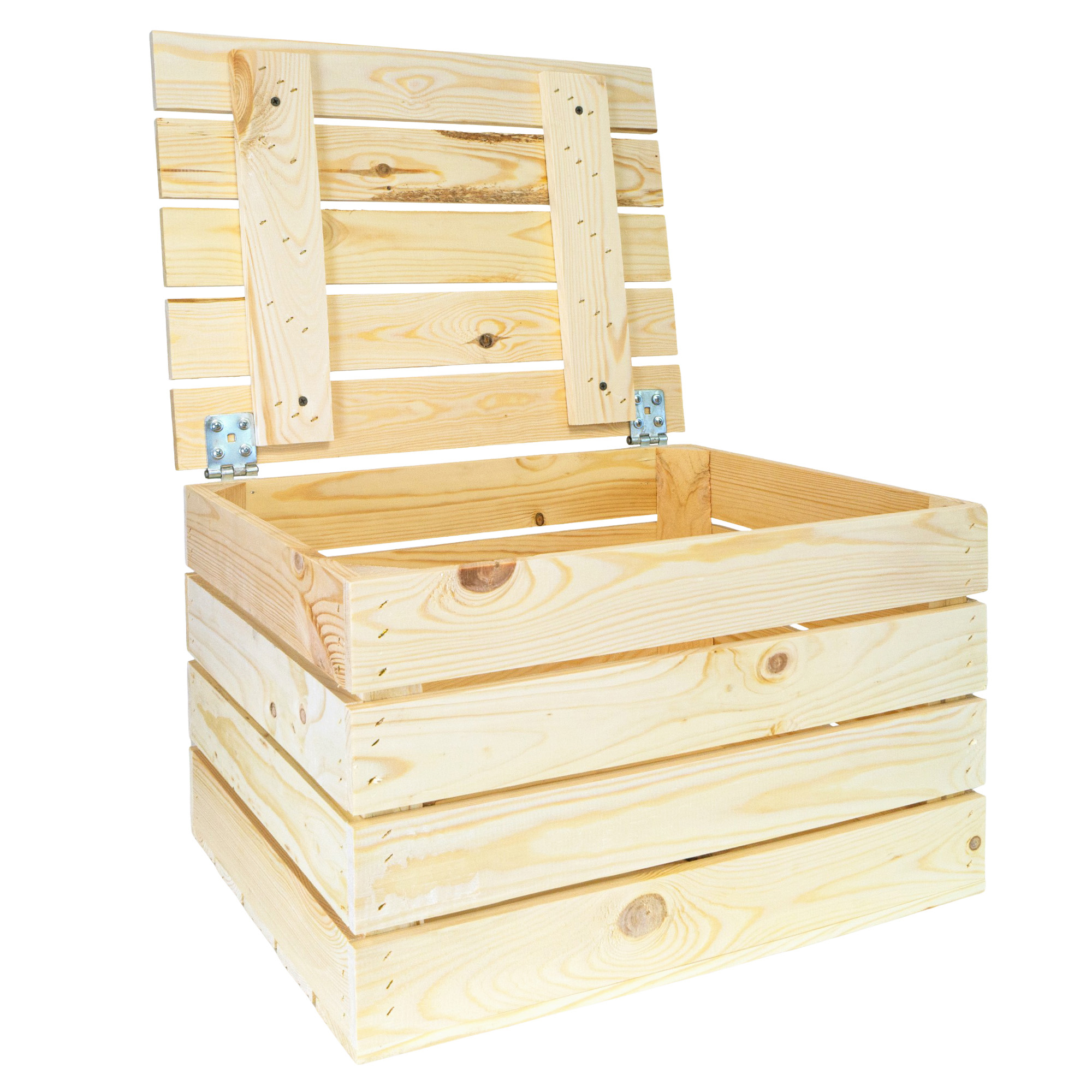 Coffre en Bois Boîte à Vin Trésor de Paix à Jouets Nature avec Couvercle 48 x 3