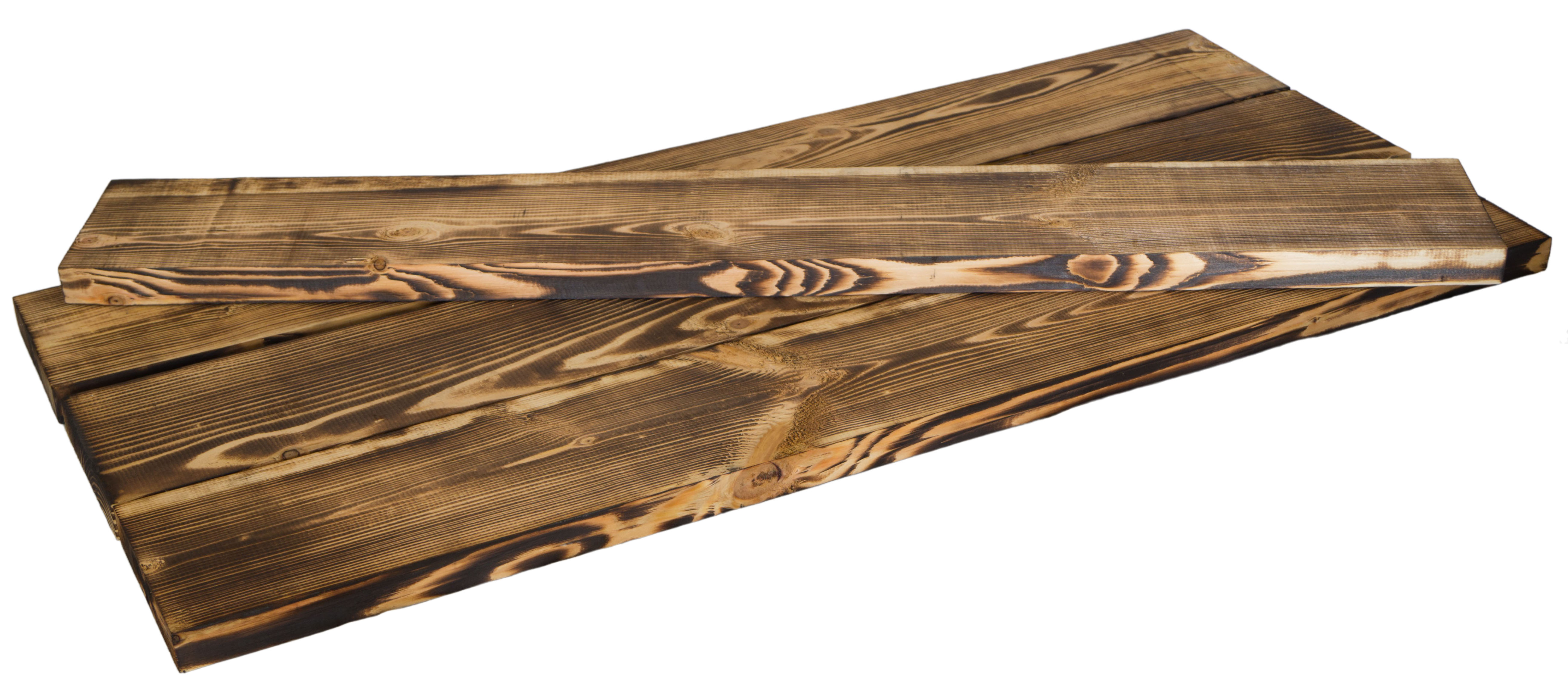 Grand Planche de Bois Flambé 100cmx14, 5cm Holzstärke 3cm En Bois de Résineux