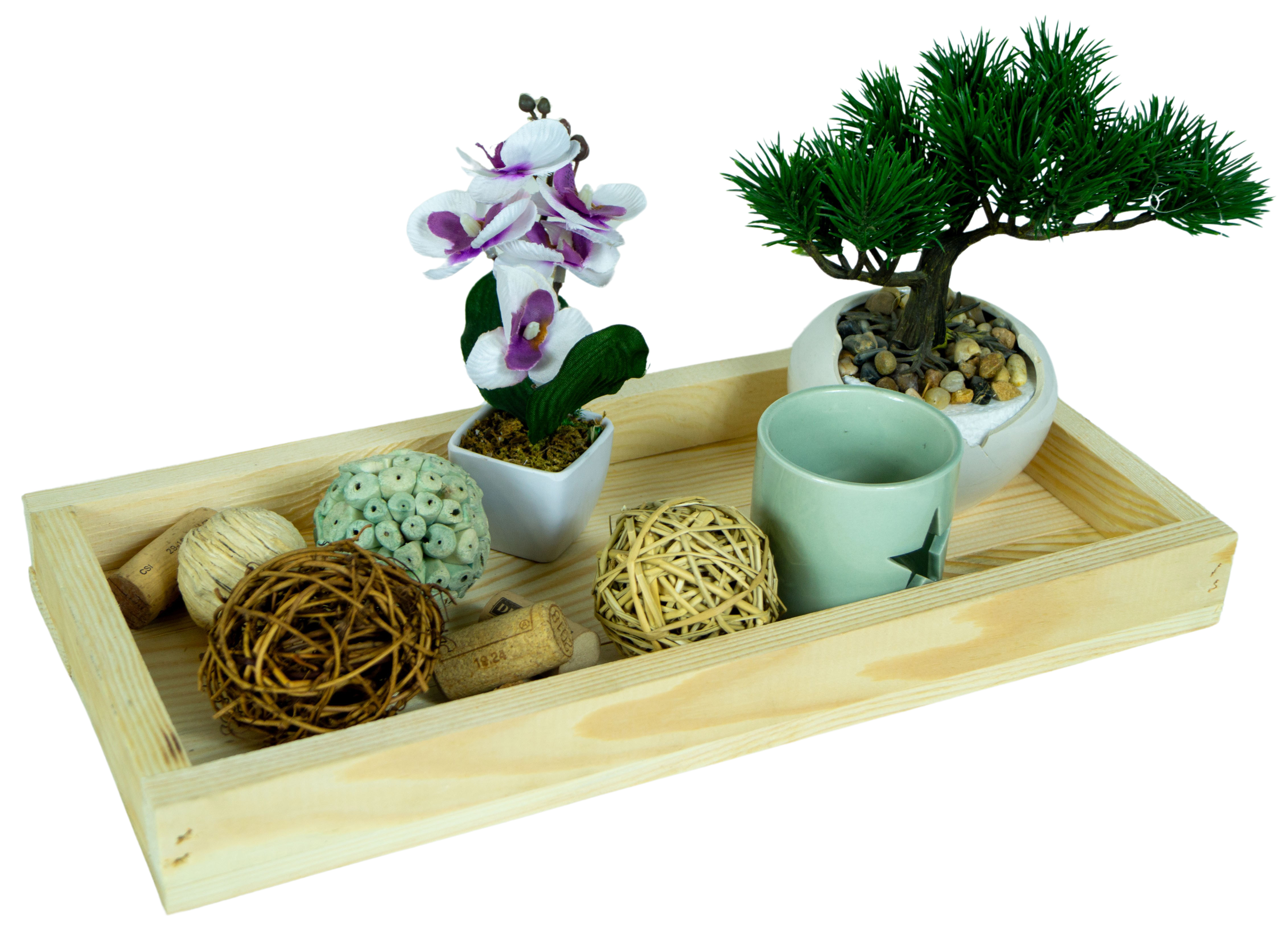 Kleines Dekotablett Emma 40x19x4cm in natur Schlüsselbox Aufbewahrung