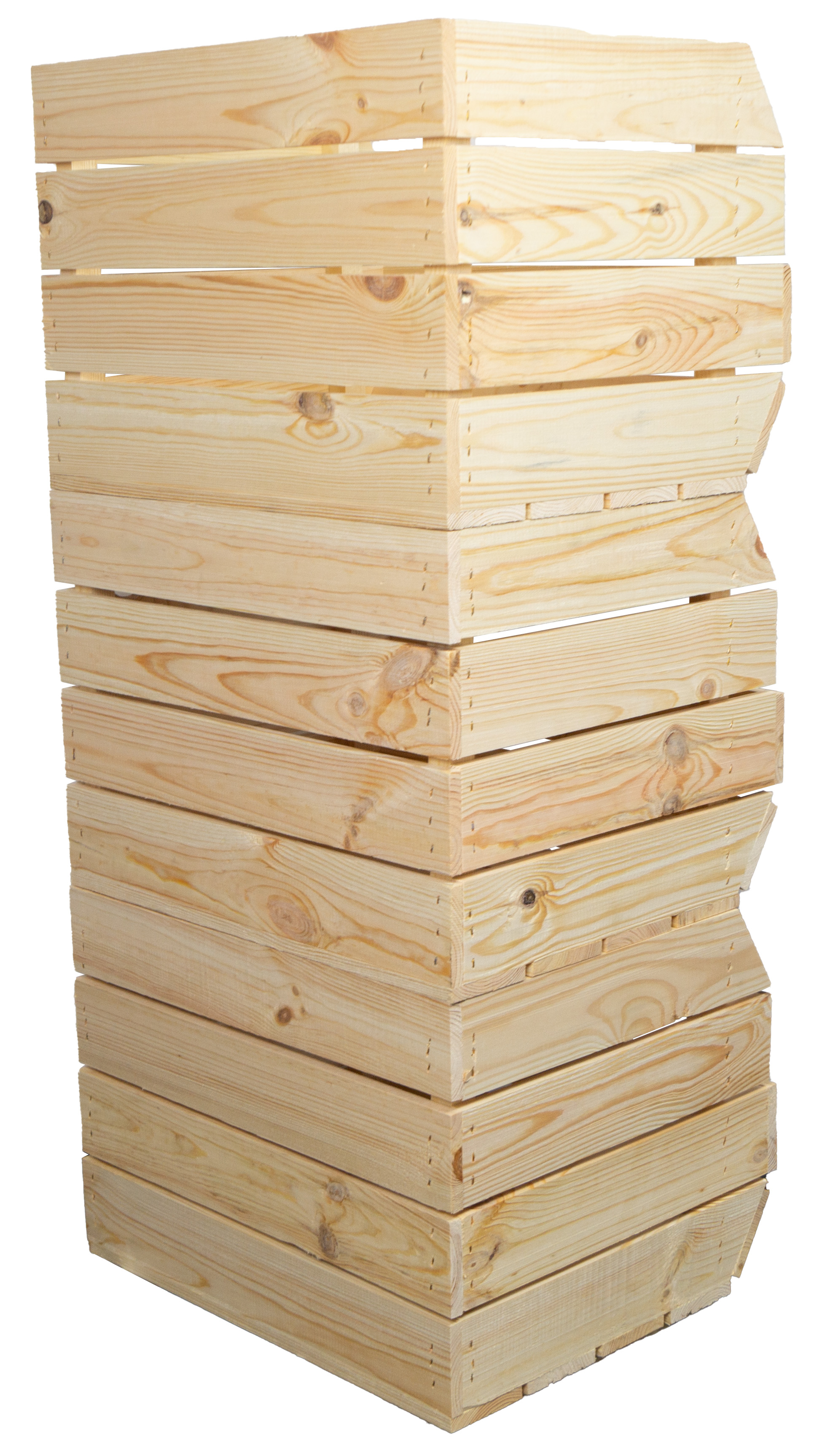 3er Set Kartoffelsteige je 40x33x30 cm in natur Gemüsekiste Obsthorde
