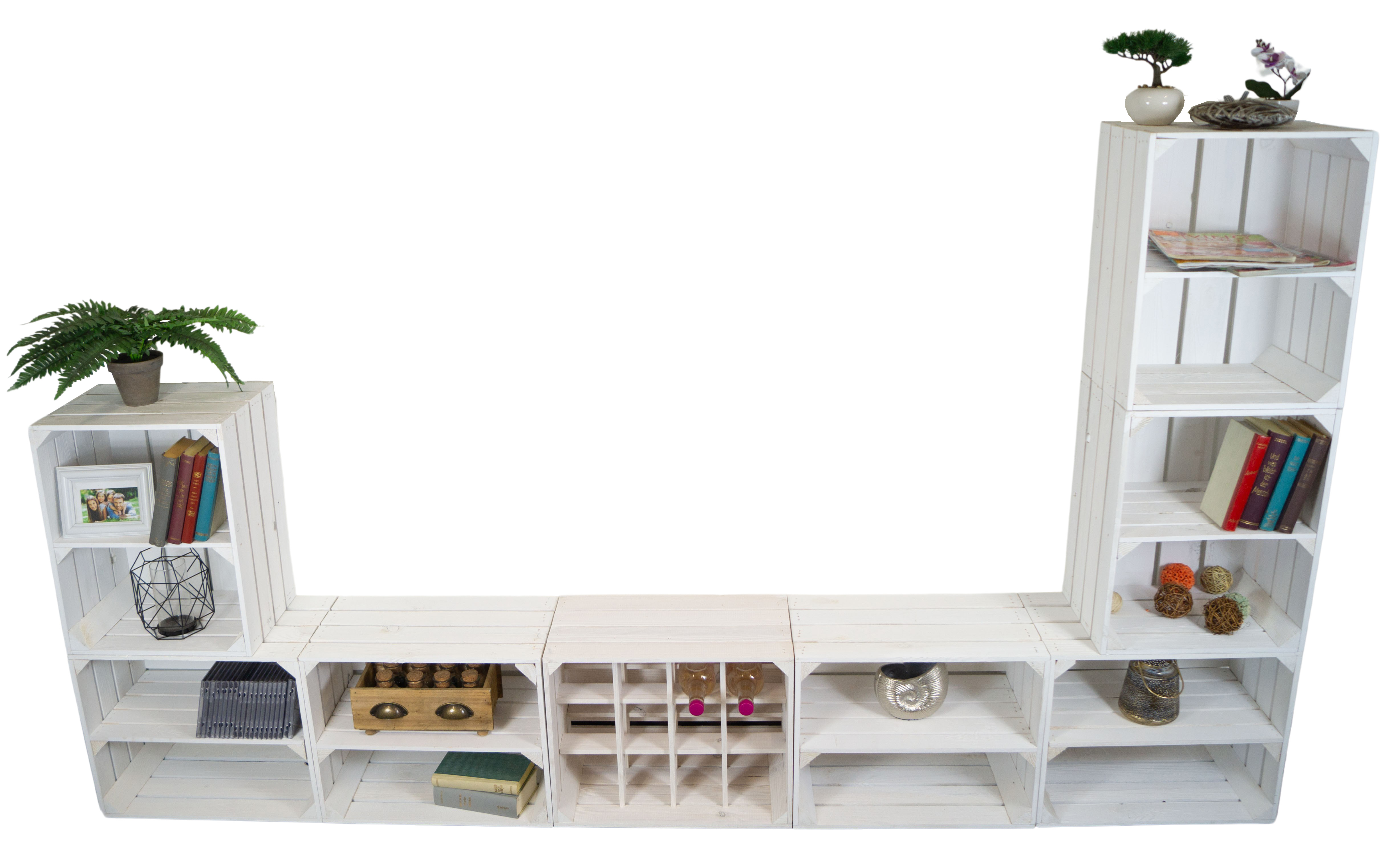 Meuble-paroi "Paris" avec tv board et étagères combinées (blanc)
