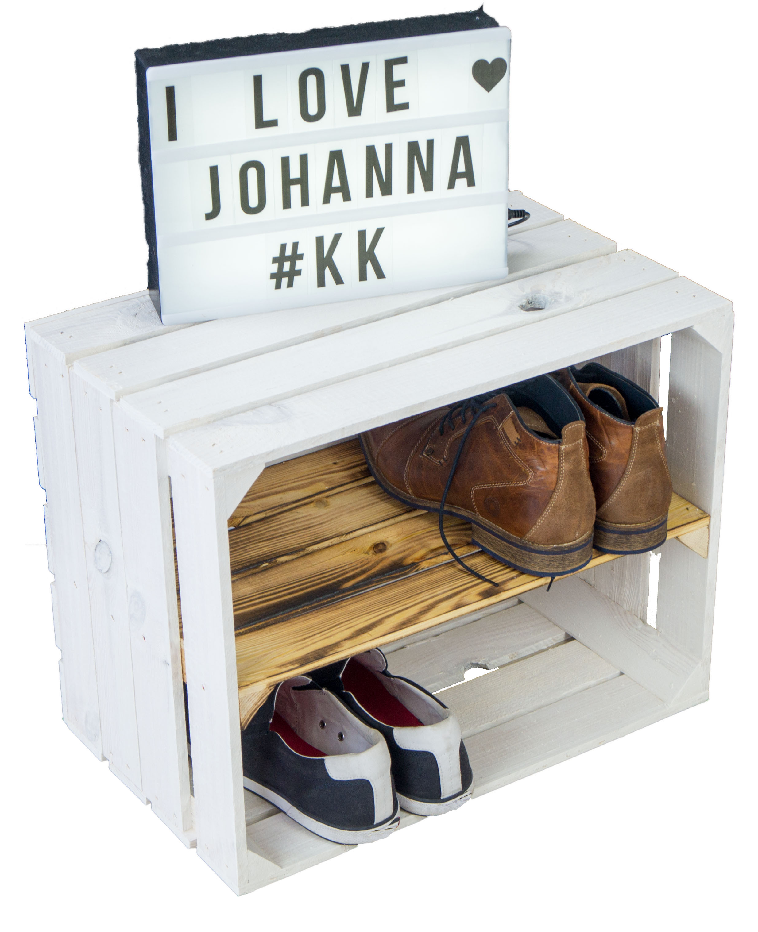 Obskistenregal blanc "Johanna" avec panneau central flammé, c.l