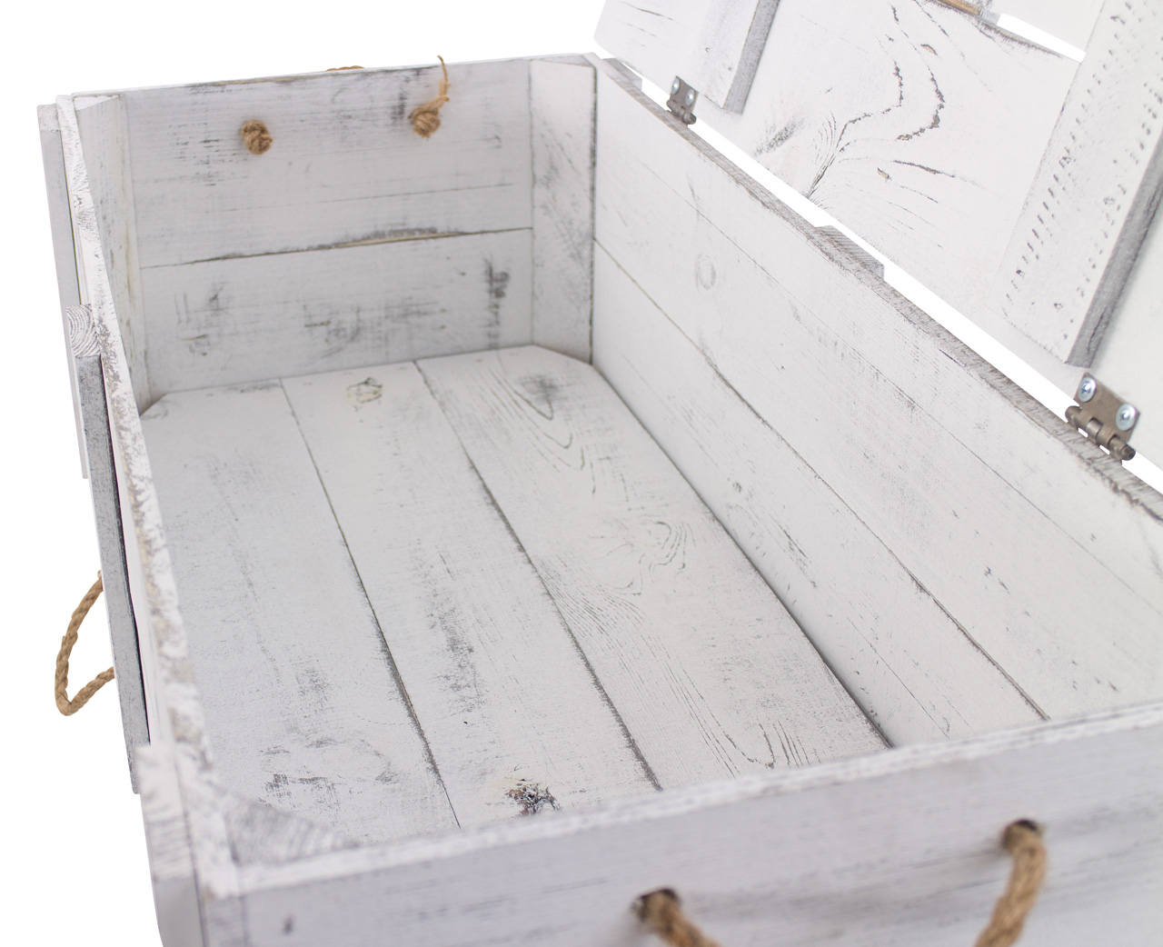 grosse shabby weiss Holztruhe Kalle mit Schubladen und Deckel