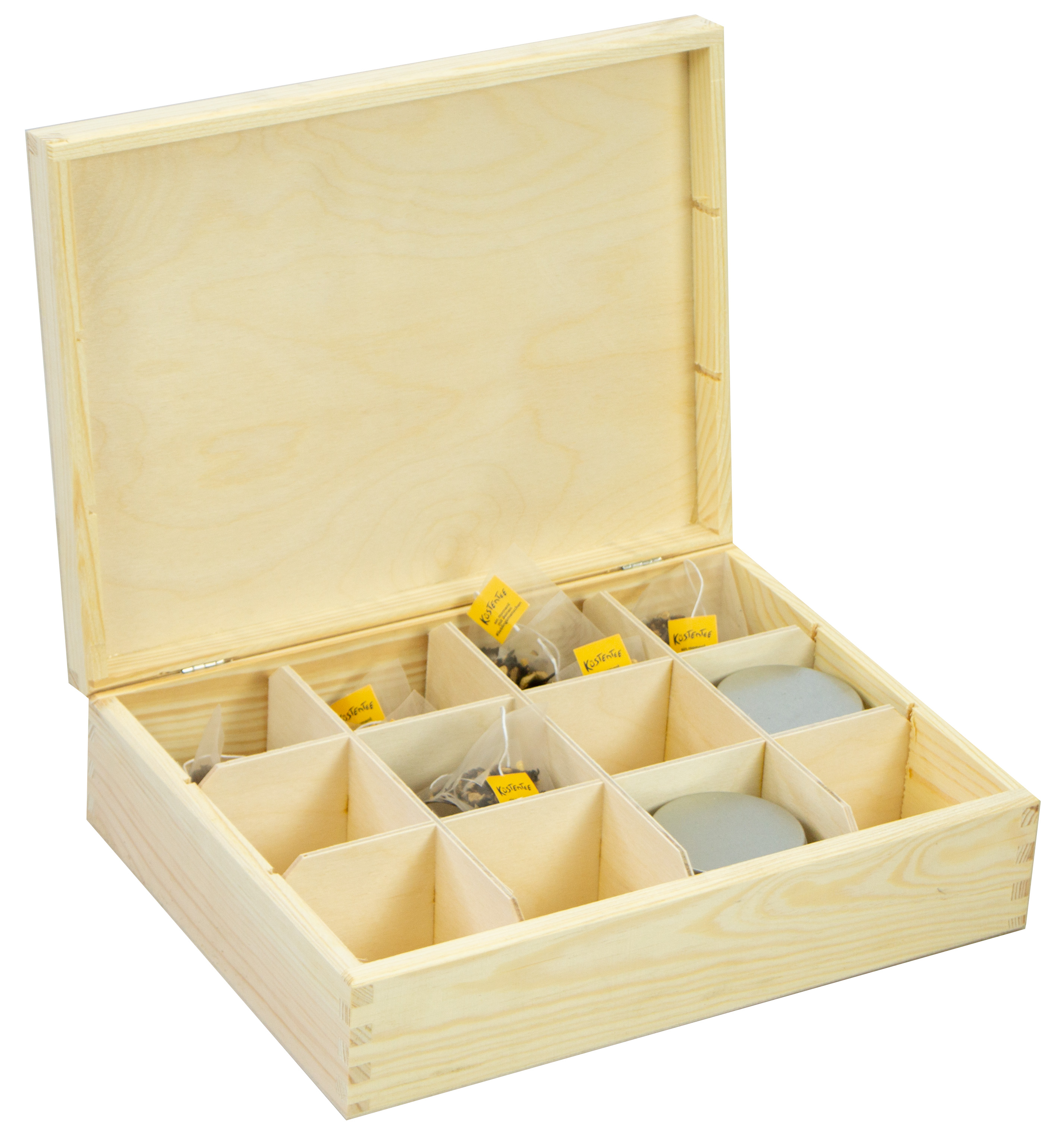 kleine Teebox mit 12 Fächern