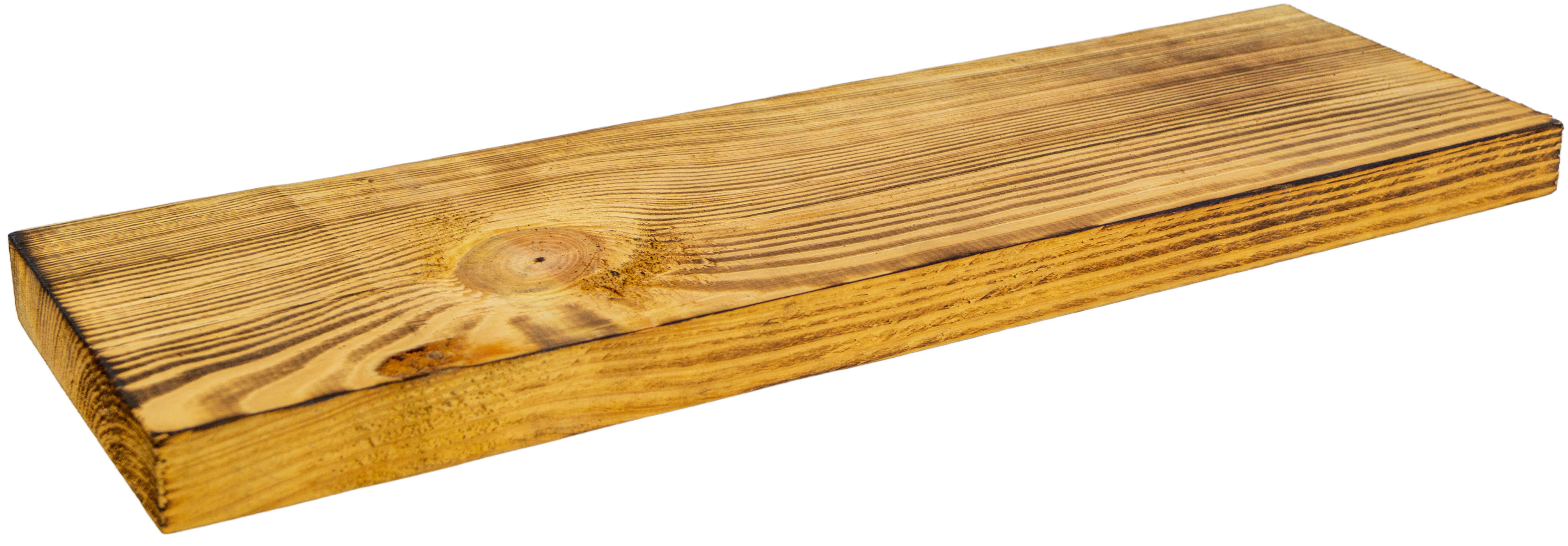 neue Holzplanke Mittel geflammt 50cm x 14,5cm Holzstärke 3cm aus Nadelholz