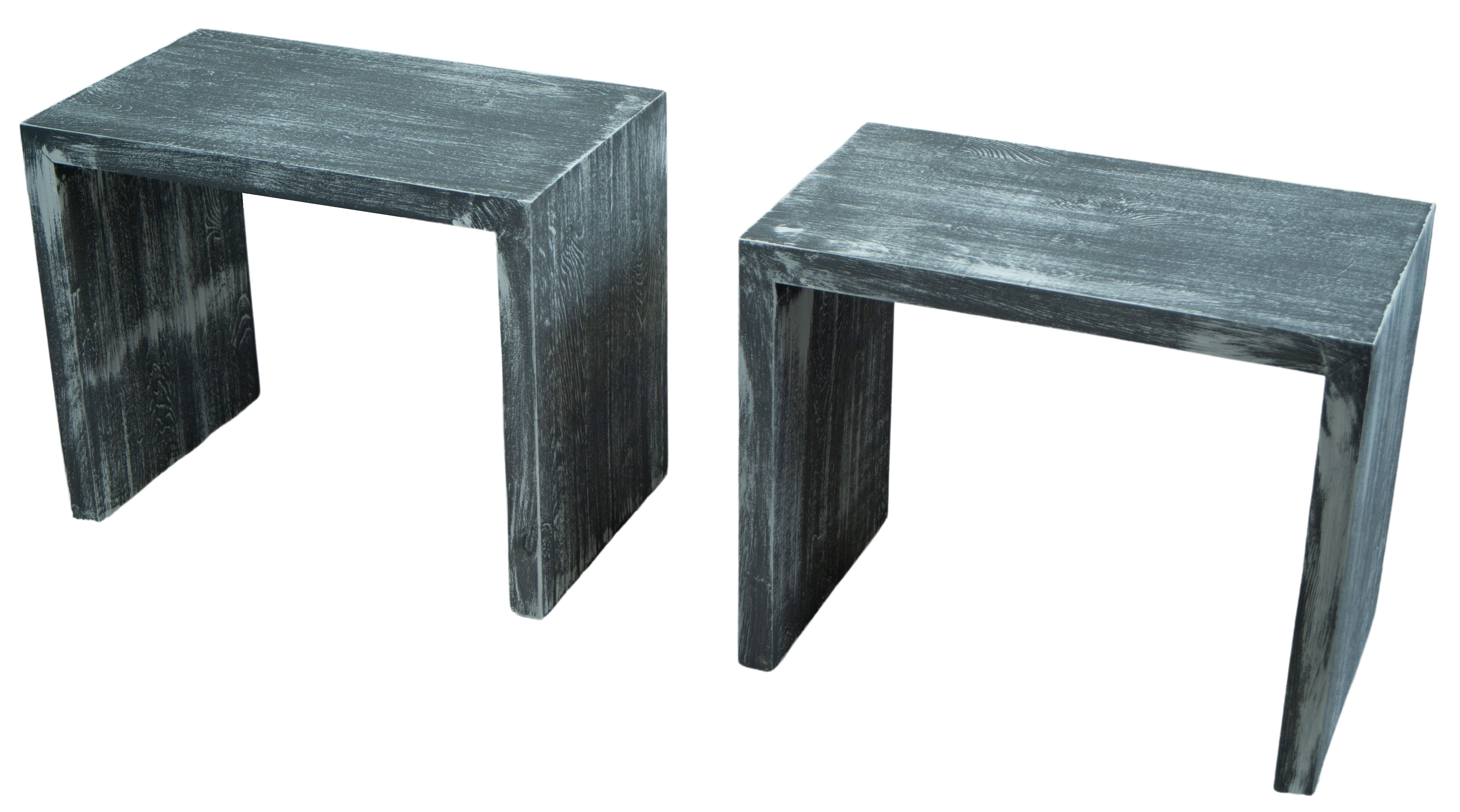 Beistelltisch 50x40x30m Sitzhocker in shabby schwarz