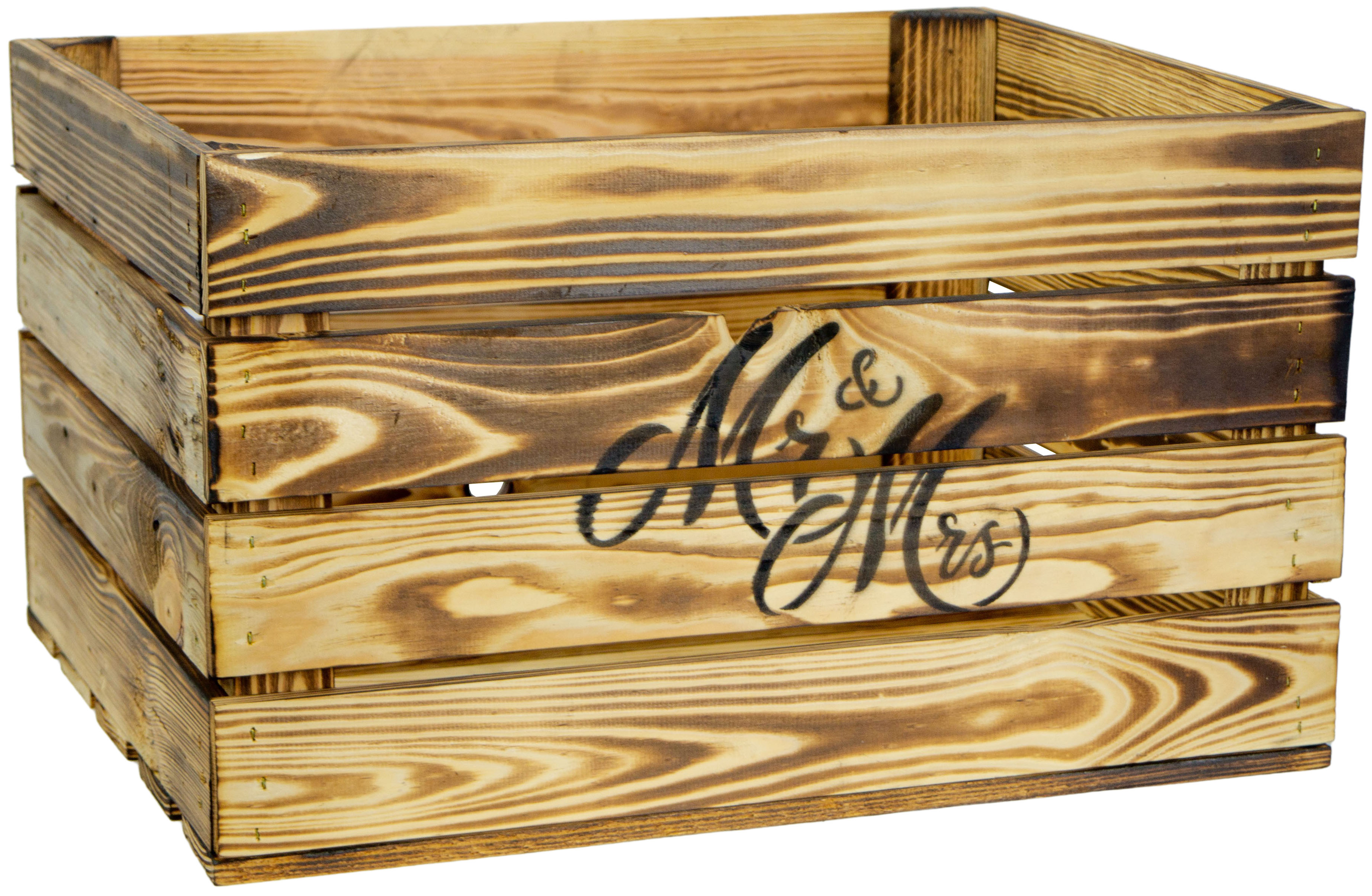 Holzkiste Johanna geflammt "Mr & Mrs"