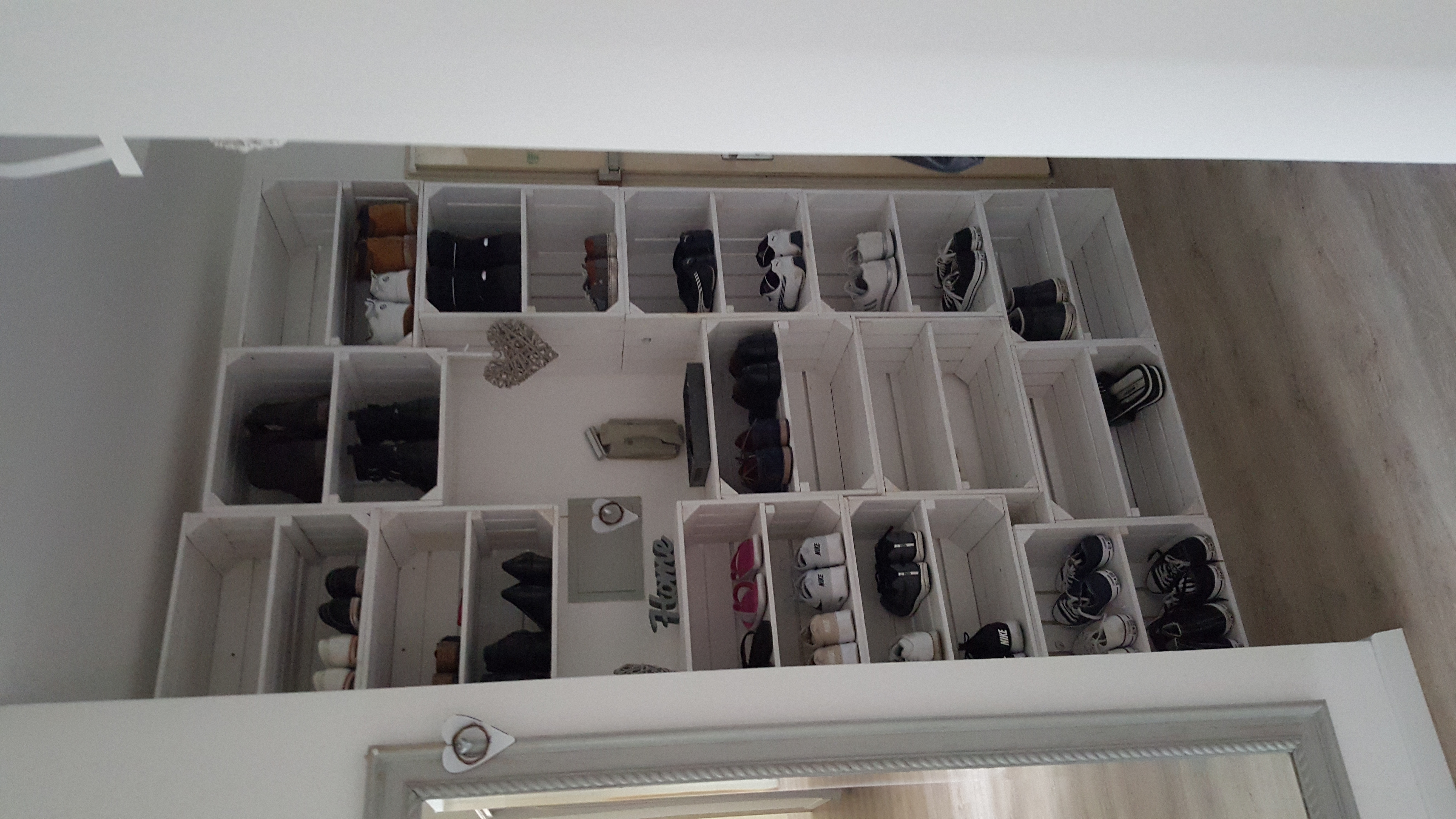 1 x NEUF Blanc Armoire à chaussures Caisse avec PLANCHE MILIEU longitudinale
