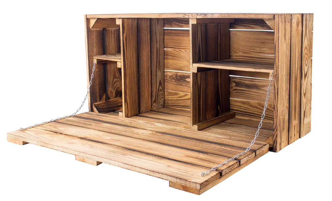 Bar suspendu maxi Minibar Armoire murale Caisse flammée Rustique