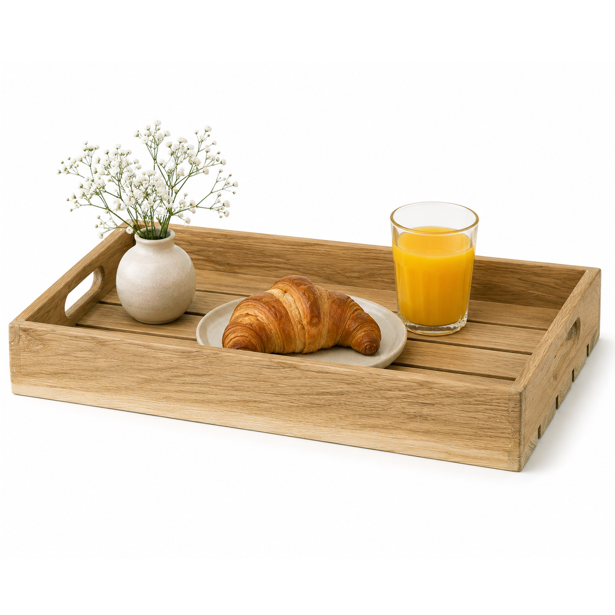 Eichentablett aus Massivholz kaufen | Serviertablett aus Eiche in zwei Größen 55x40x8cm