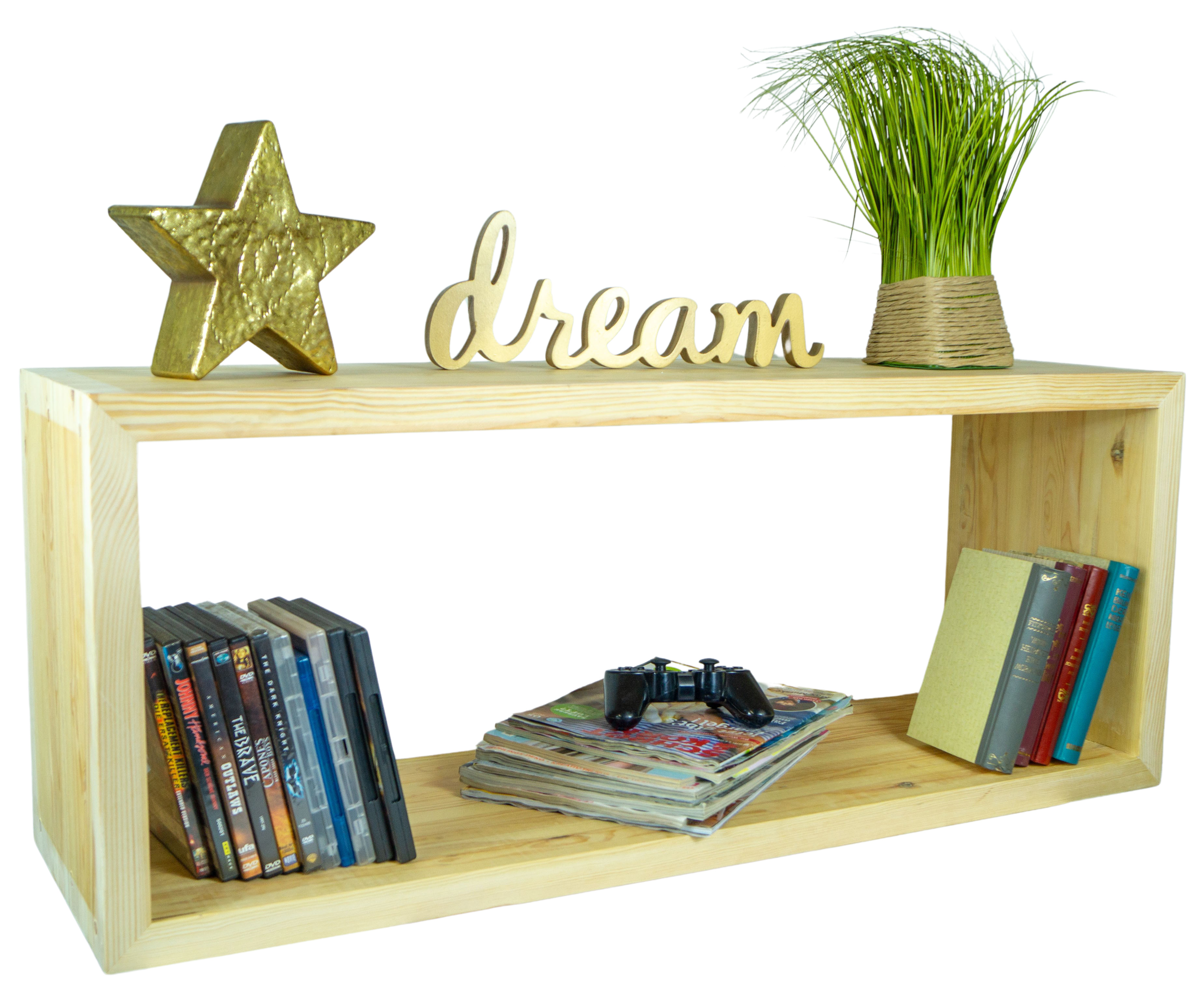 Lowboard in natur 100x40x30cm aus Massivholz Vintage-Tisch rustikal