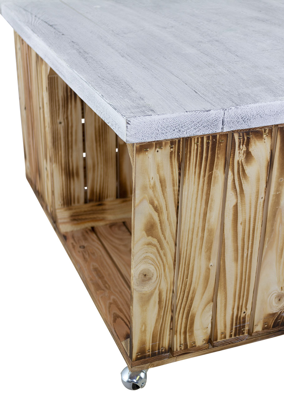 Tischplatte Shabby weiss 85x85cm