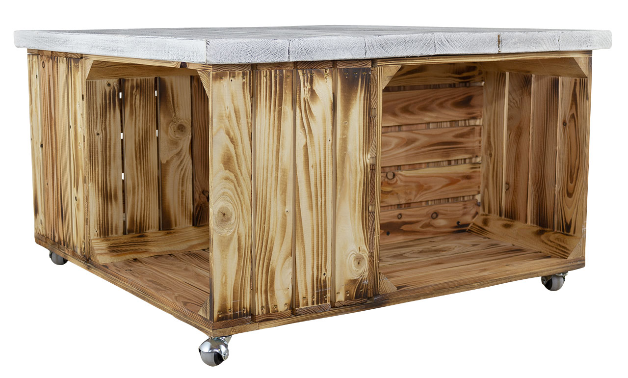 Tischplatte Shabby weiss 85x85cm