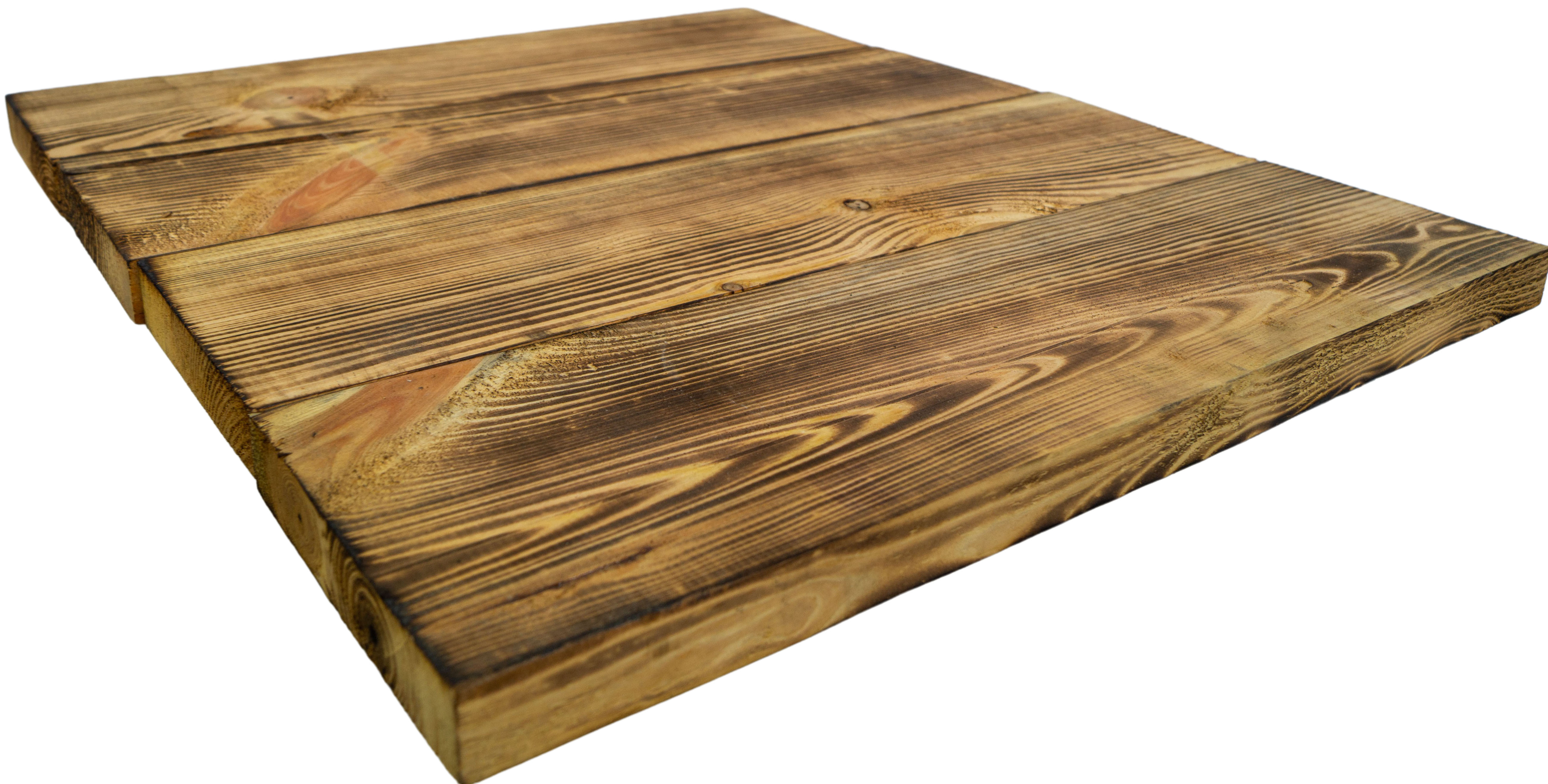 neue Holzplanke klein geflammt 40cm x 14,5cm Holzstärke 3cm aus Nadelholz