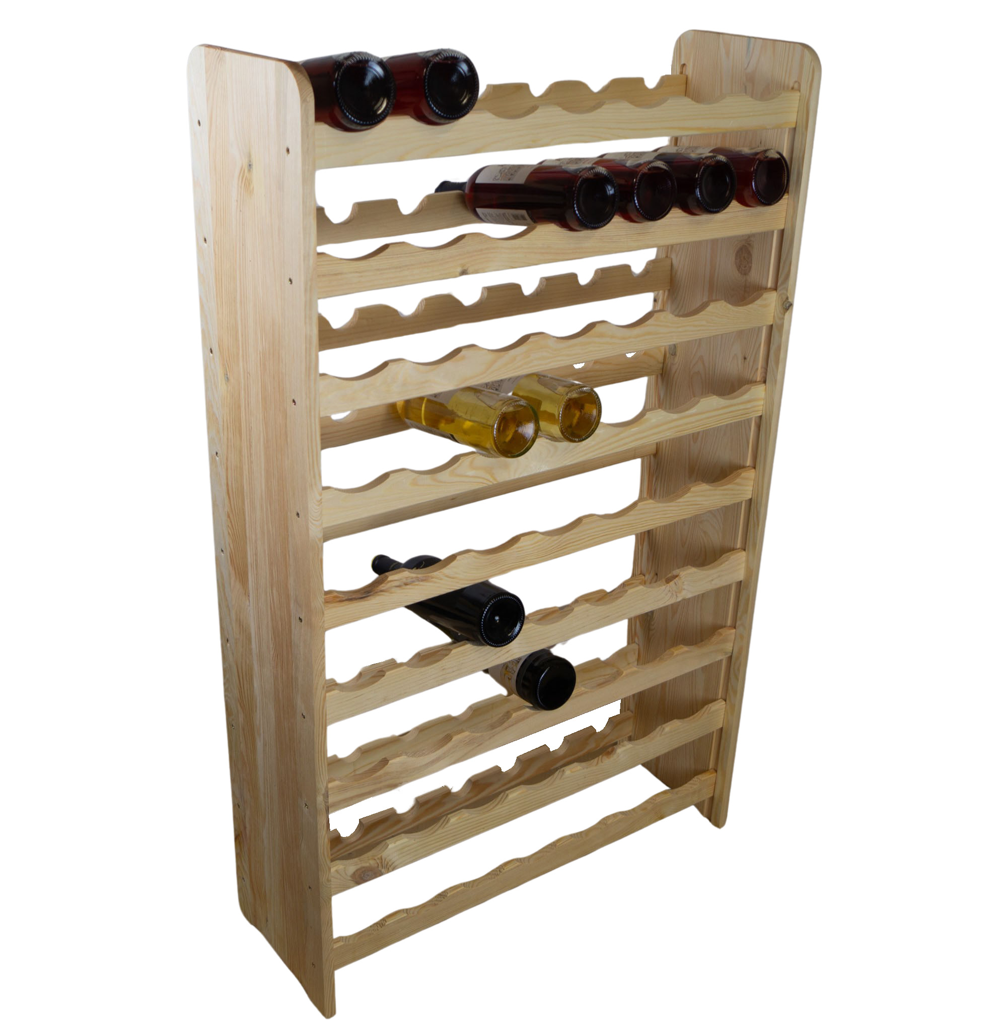 Großes Weinregal Aufbaubar in Natur