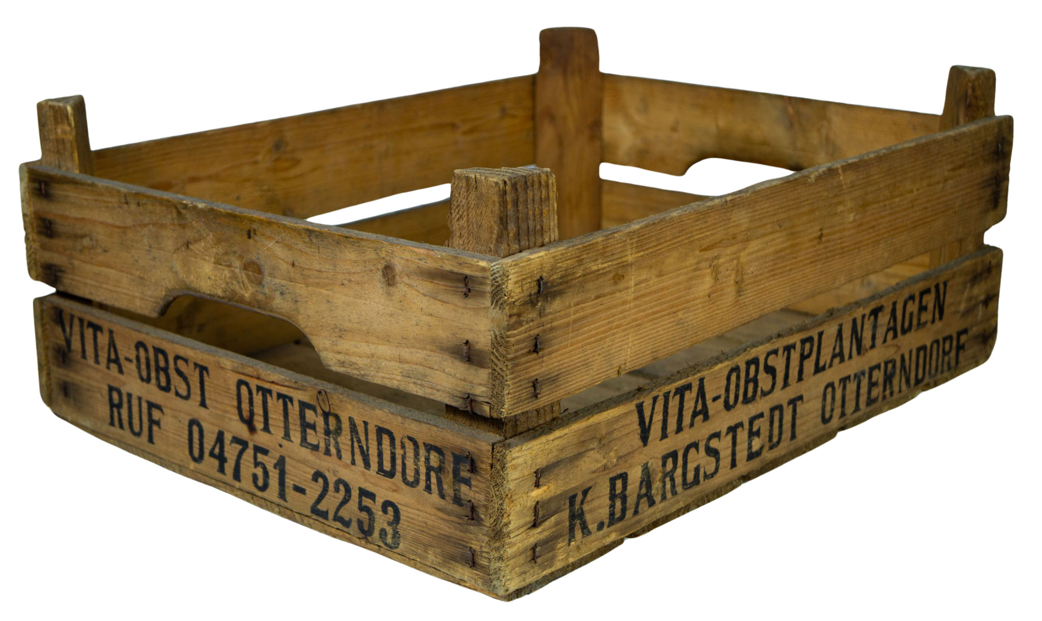 Dunkle Kirschsteige 54x42x22cm Holzsteige Holzkiste Vintage Obstschale