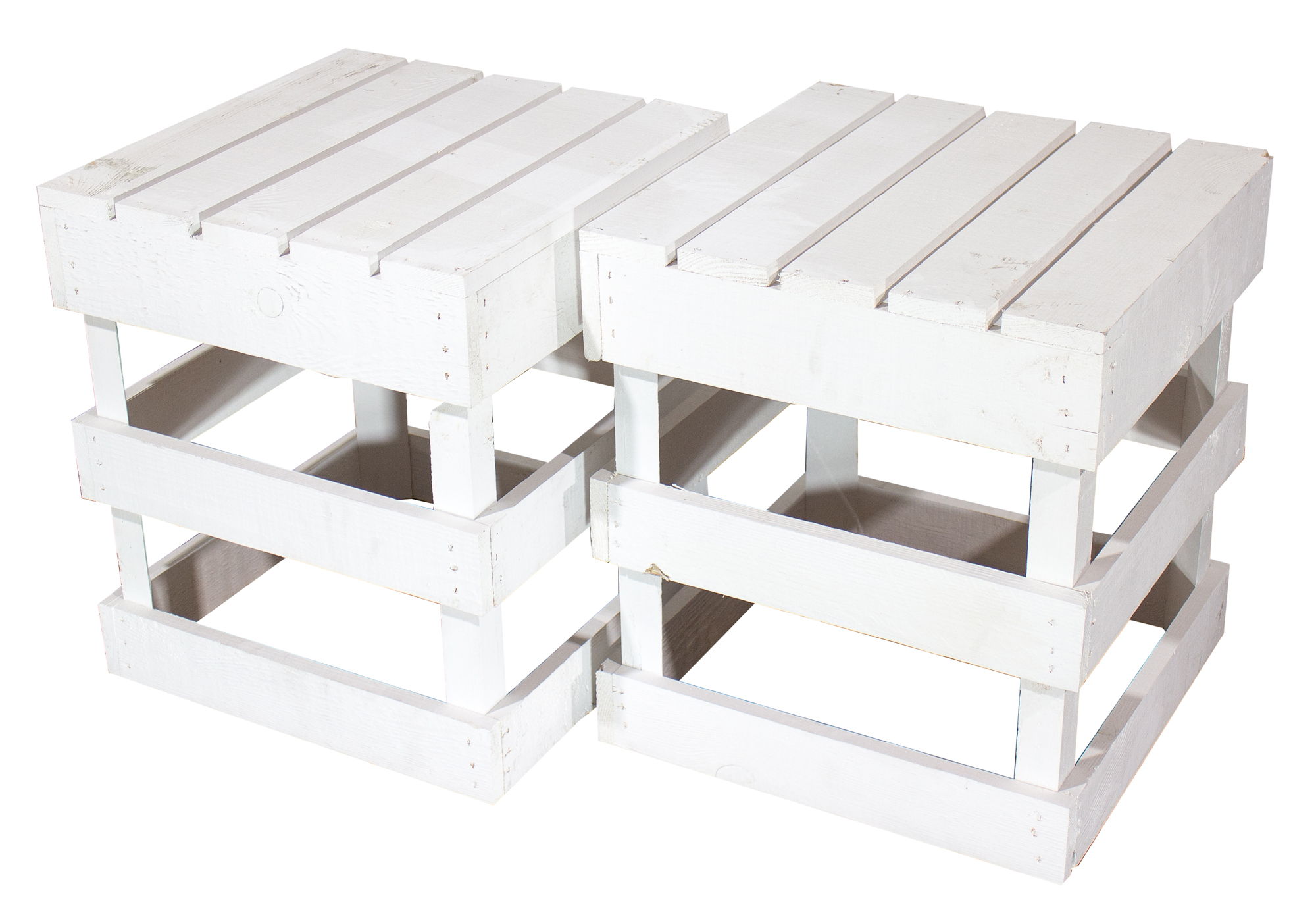 Tabouret blanc Tabouret de rangement Tabouret d'appoint Chaise à l'aspect de caisse en bois