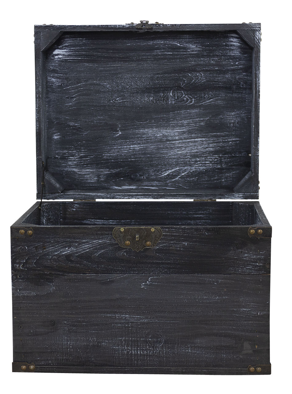 Holztruhe Elsa schwarz shabby