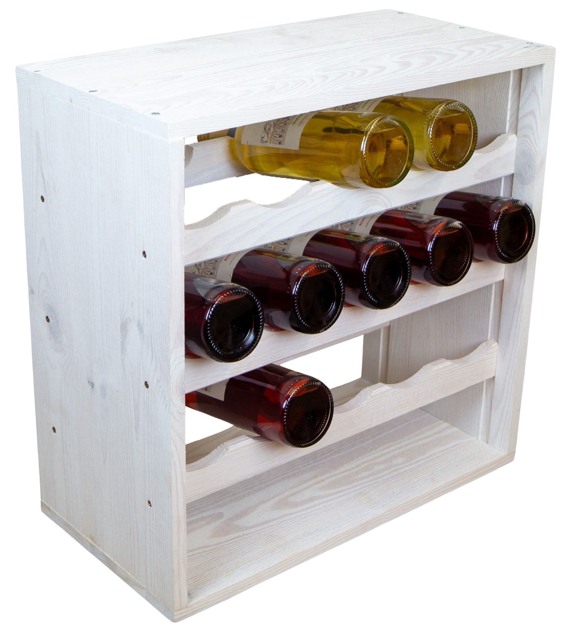 Flaschenregal für 15 Flaschen in weiß Weinschrank Weinständer Weinregal bodenstehend stabil auch für Gastronomie