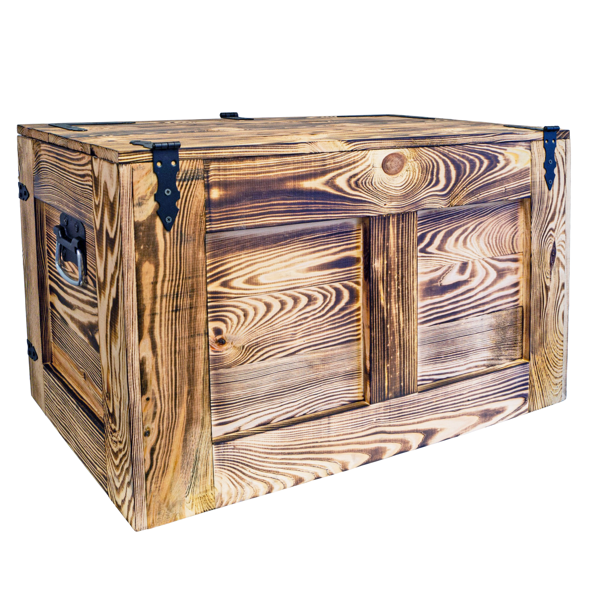 grosse geflammte Holztruhe Oskar 80x45x47cm