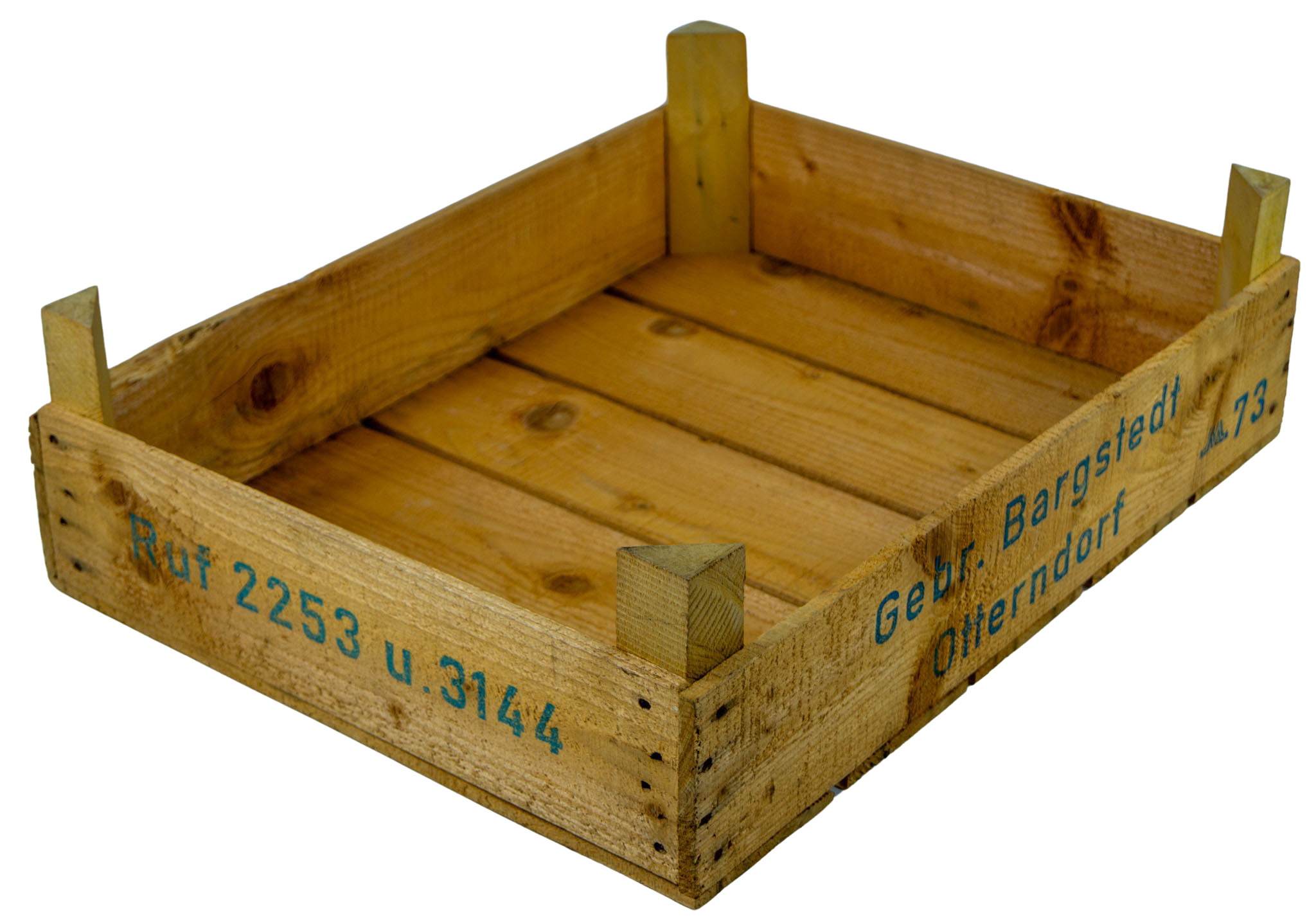 4er Set Helle Kirschsteige 54x42x16cm Holzsteige Holzkiste Vintage Obstschale