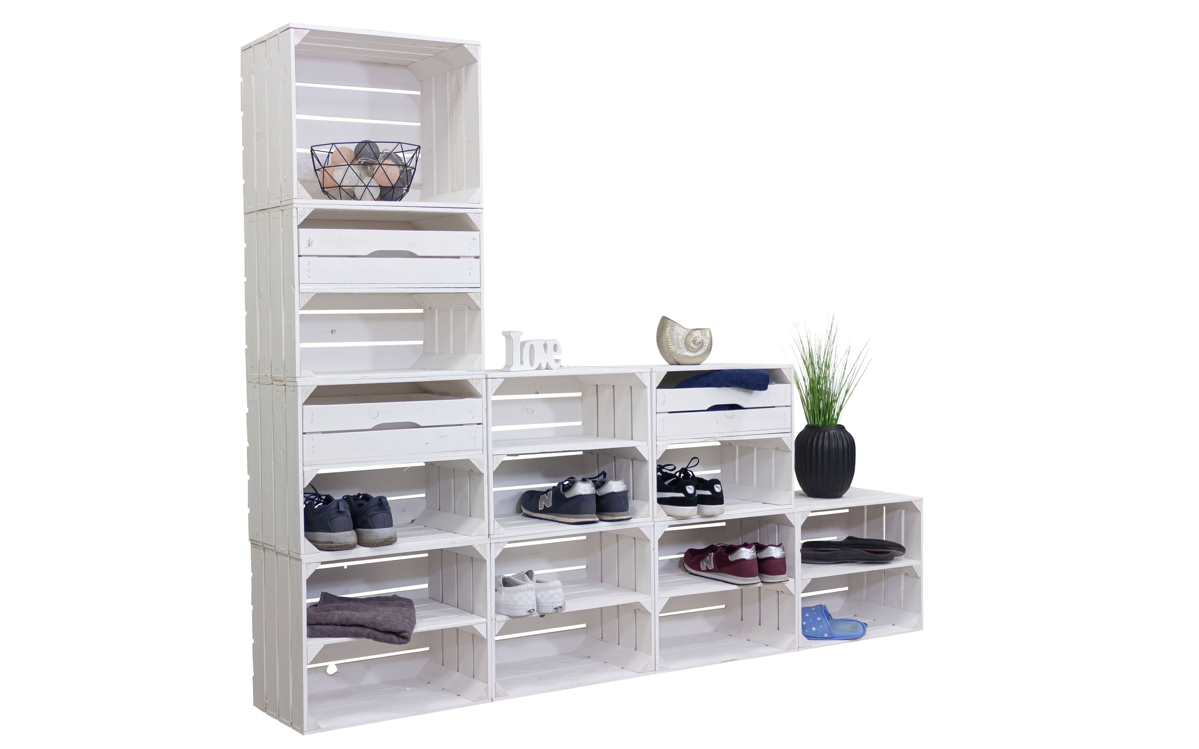 Étagère à chaussures avec 17 niveaux Armoire à chaussures, rangement de chaussures, organisateur de chaussures, pour jusqu'à 34 paires de chaussures, pour le salon, l'entrée (blanc)