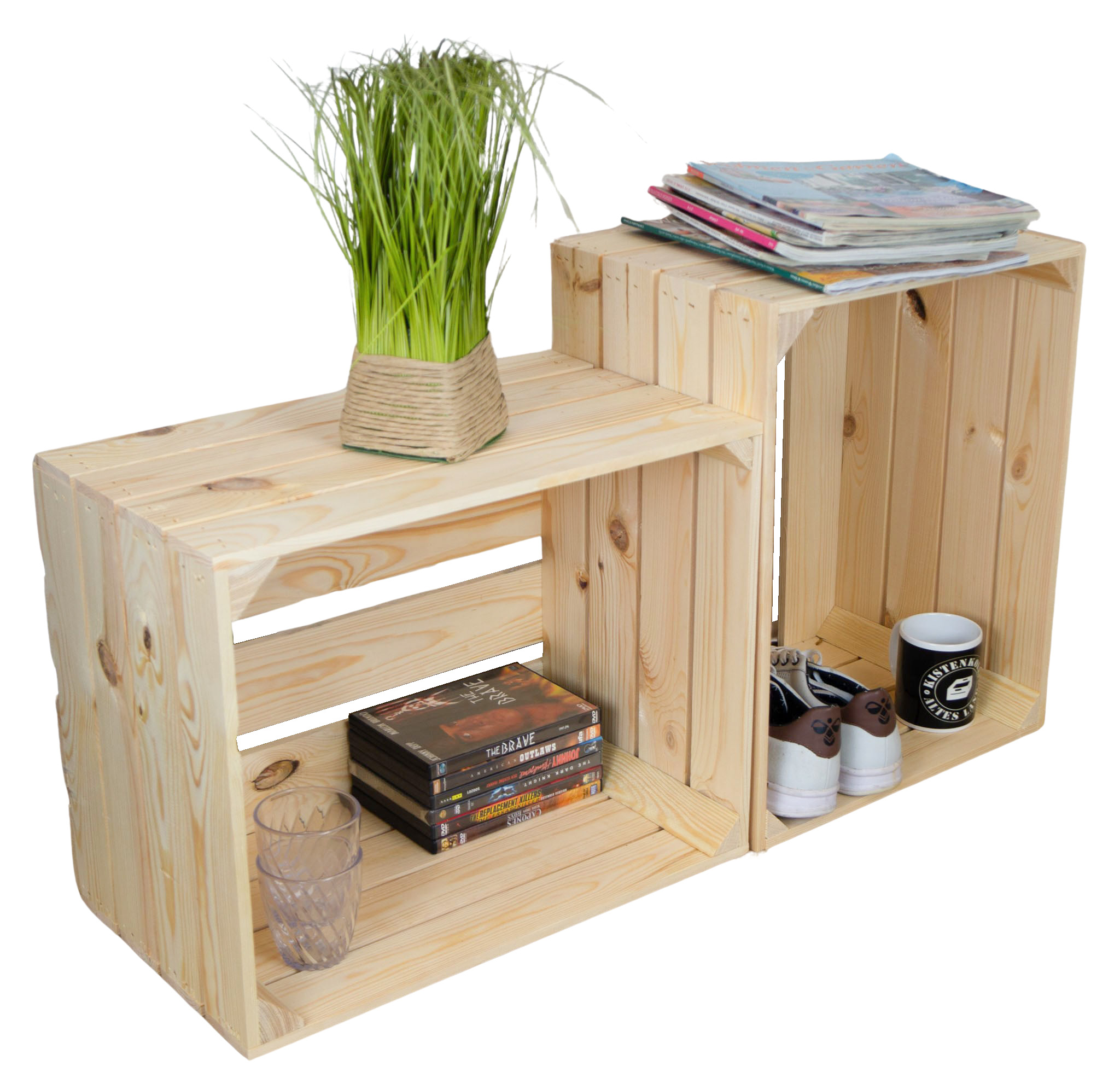 4 x  Holzkisten "Johanna" - NEU