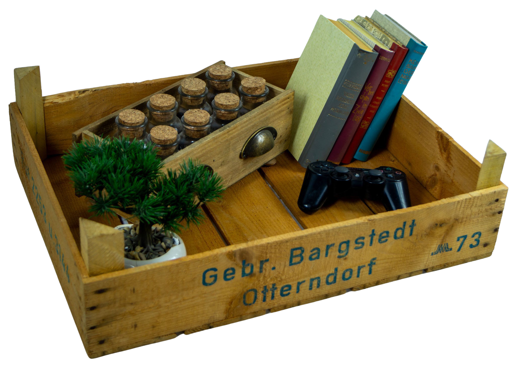 4er Set Helle Kirschsteige 54x42x16cm Holzsteige Holzkiste Vintage Obstschale