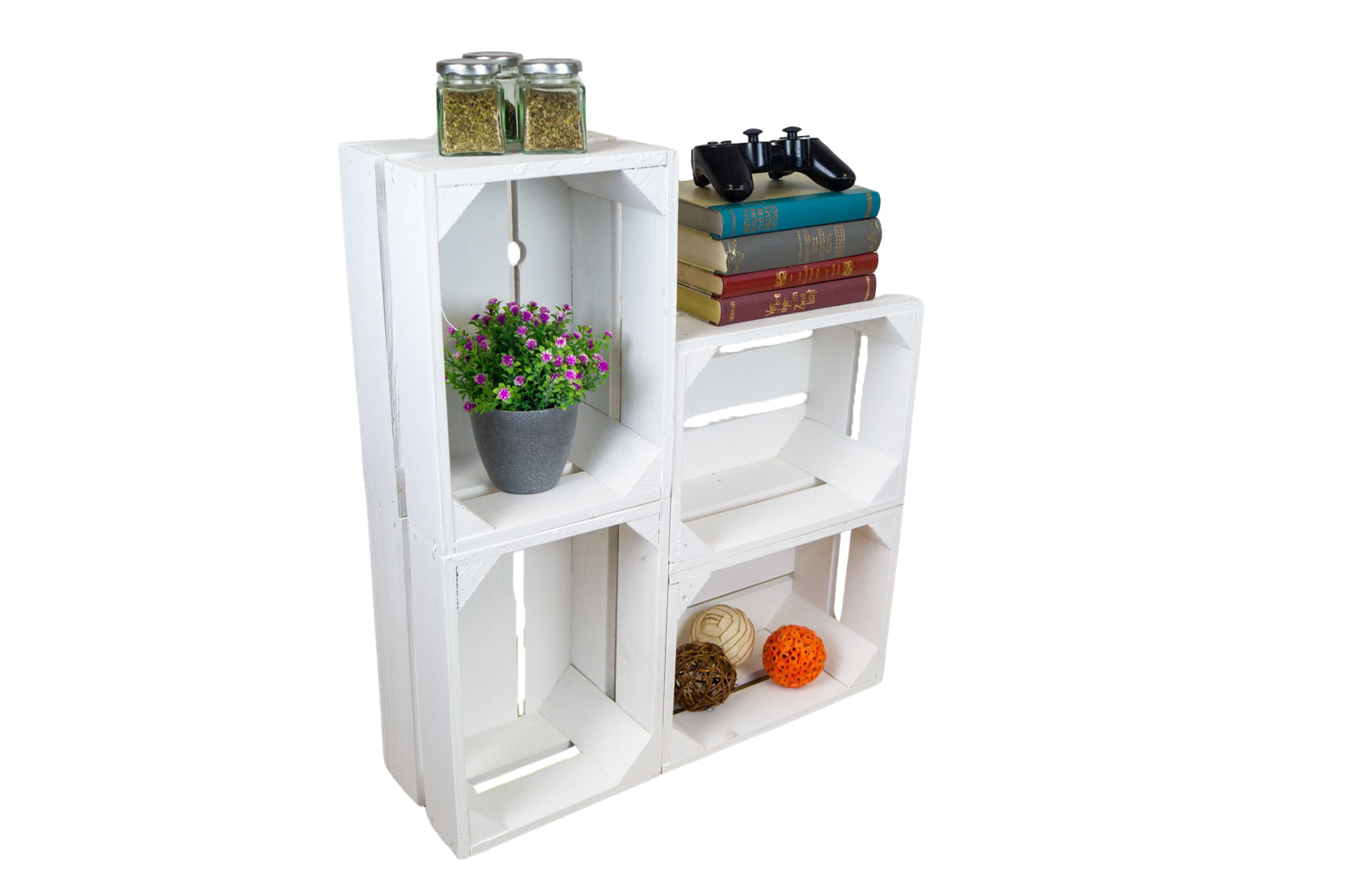 Kleine Holzkiste "Frieda" weiß 3er set