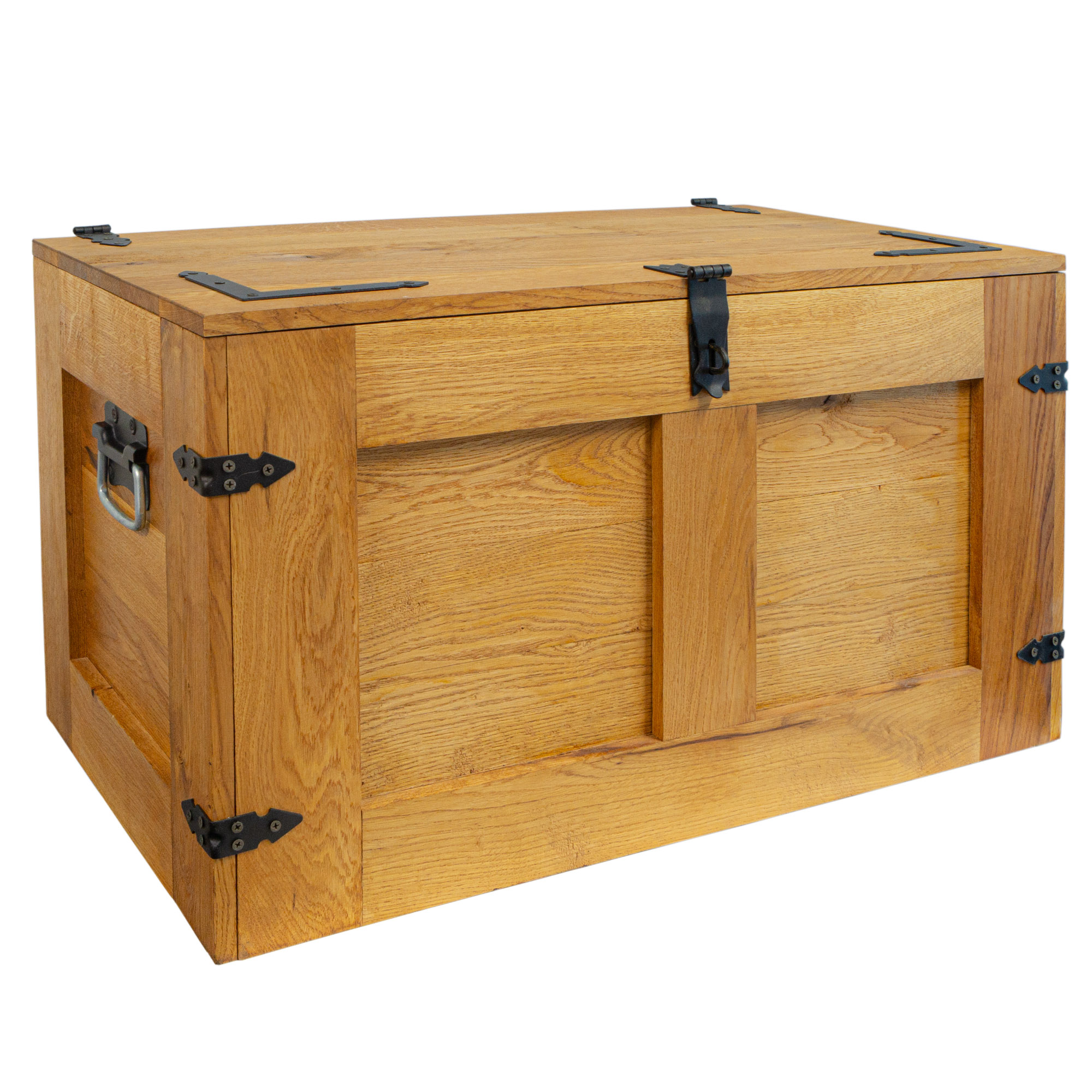 grosse Holztruhe Oskar Premium massive Eiche 80x45x47cm