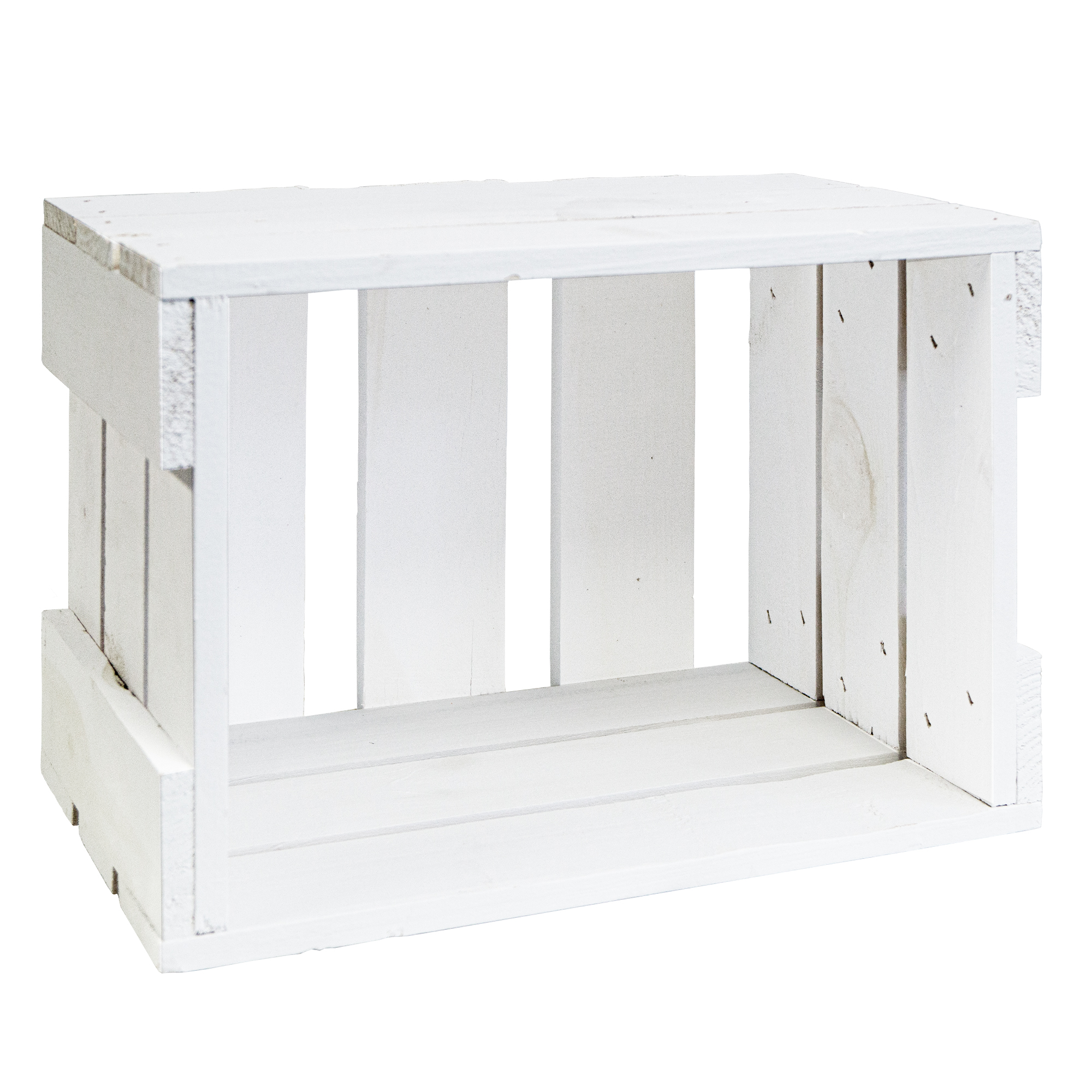 Mini-Weinkiste in weiß 34x23x19cm Obstkiste Holzkiste Dekokiste