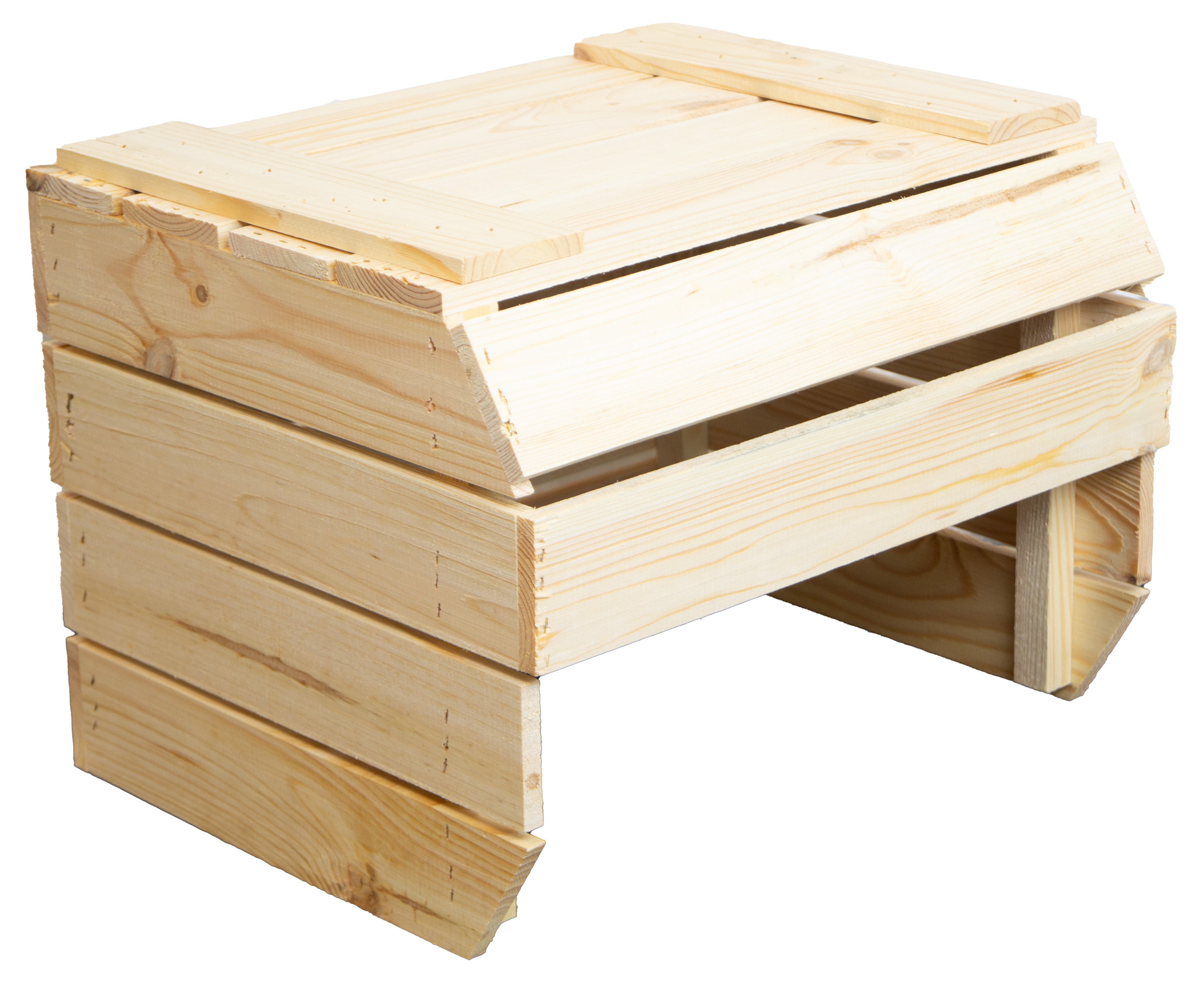 3er Set Kartoffelsteige je 40x33x30 cm in natur Gemüsekiste Obsthorde