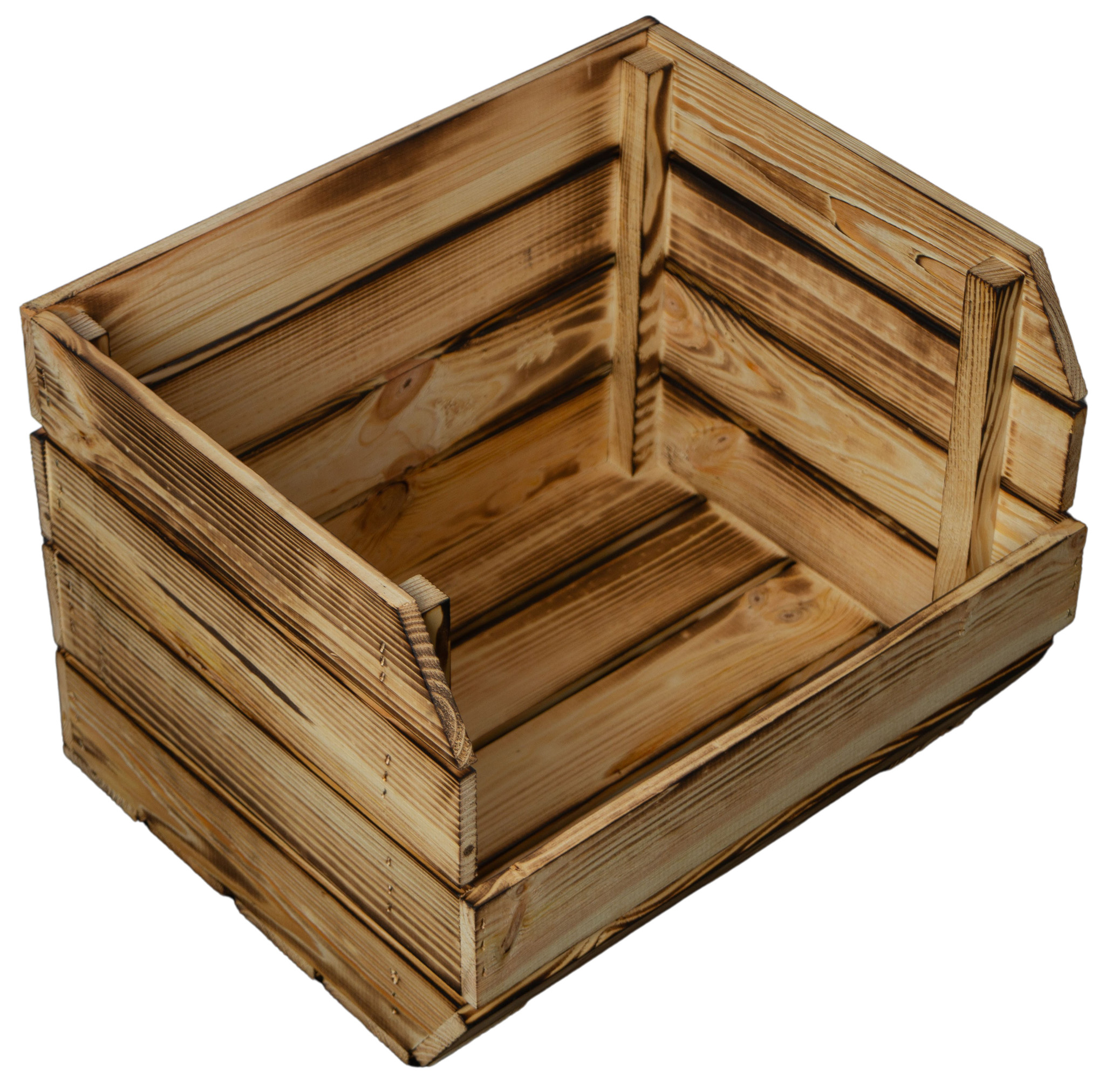 3er Set Kartoffelsteige 40x33x30 cm in geflammt Gemüsekiste Obsthorde