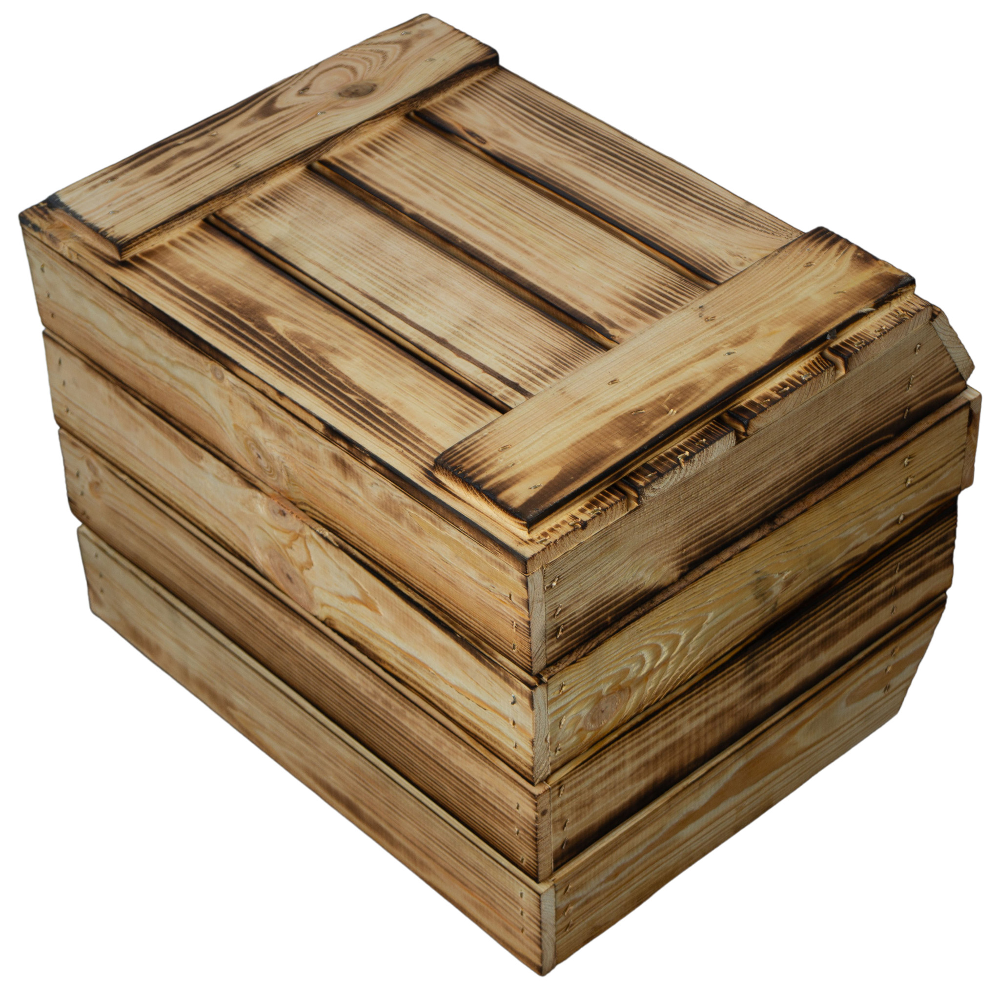 3er Set Kartoffelsteige 40x33x30 cm in geflammt Gemüsekiste Obsthorde