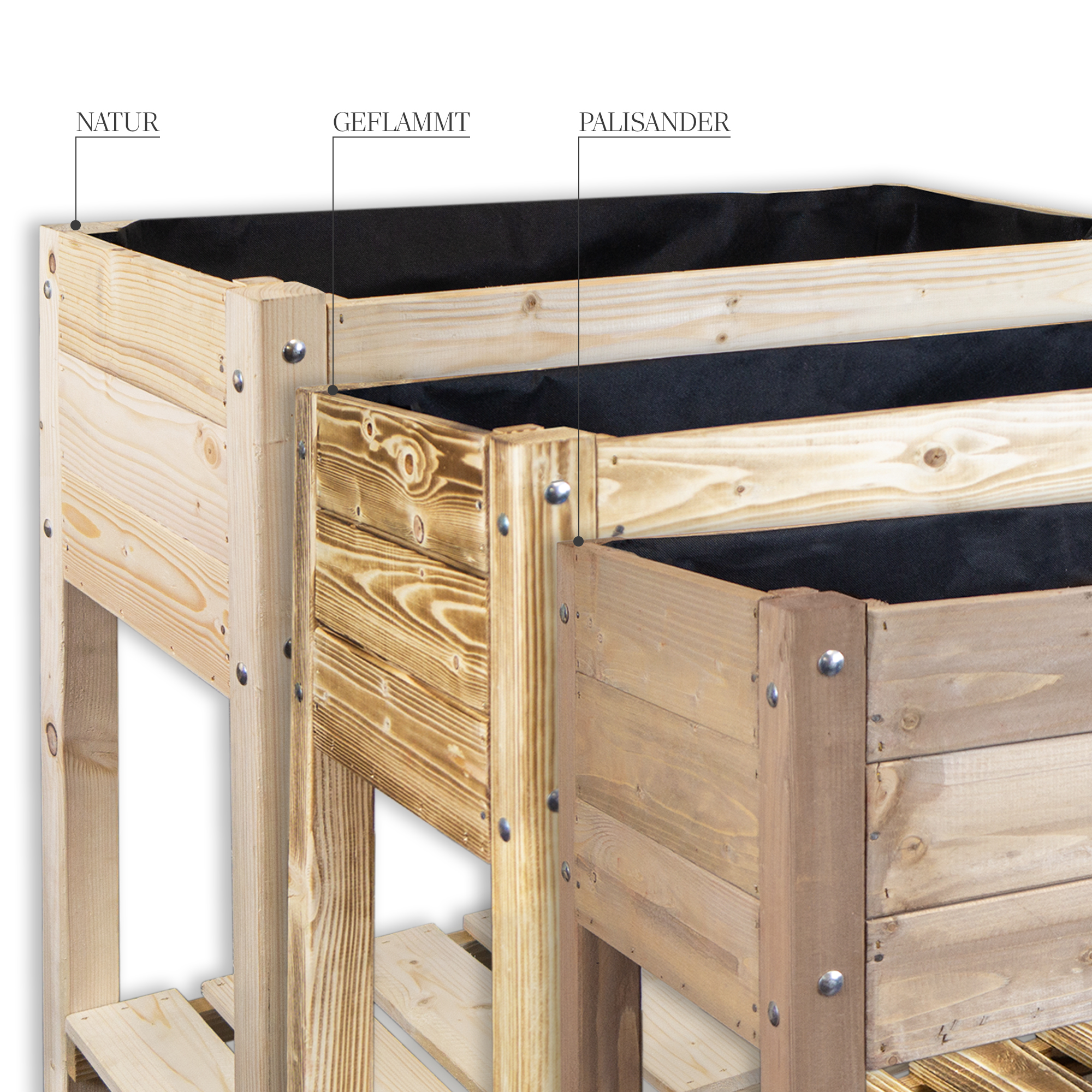 Hochbeet L 79x40x79cm Palisander