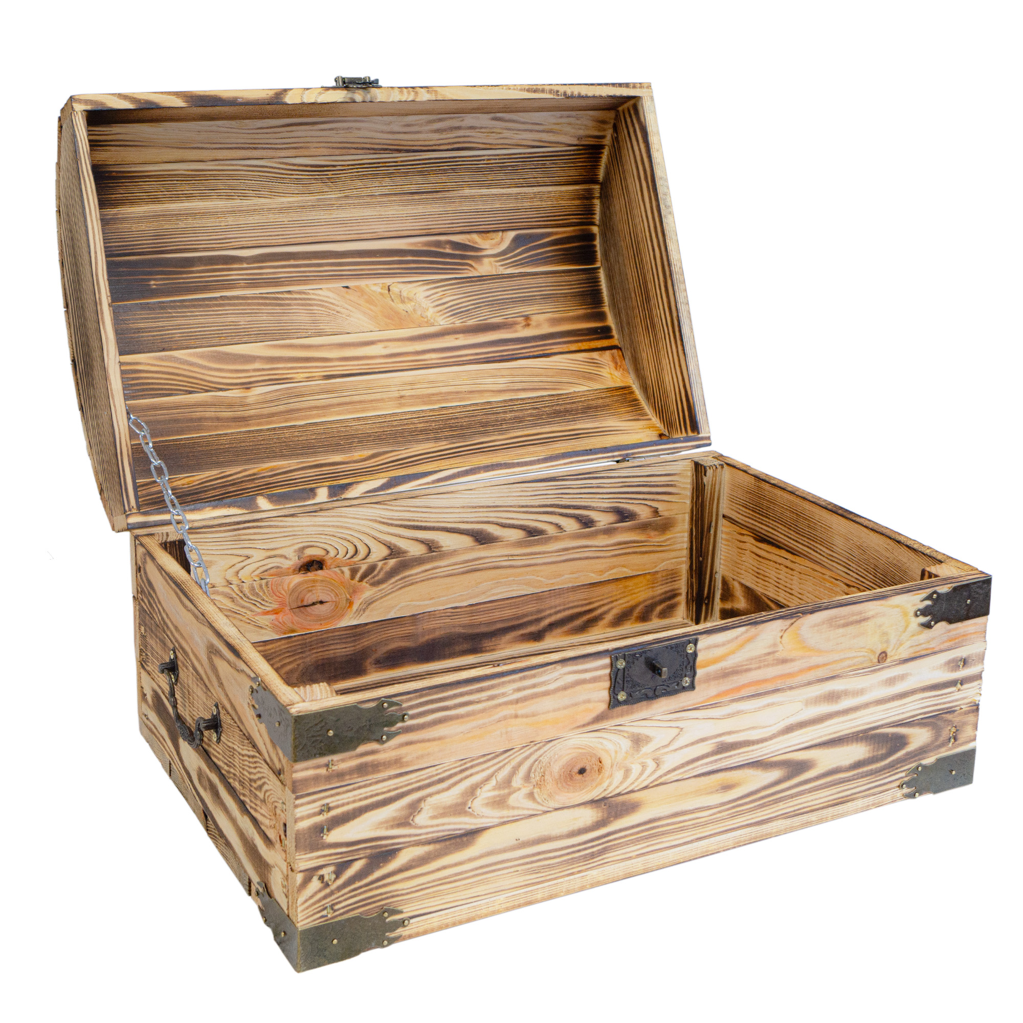 Holztruhe Piet geflammt 41×26×24 cm – rustikaler Stauraum mit Charakter