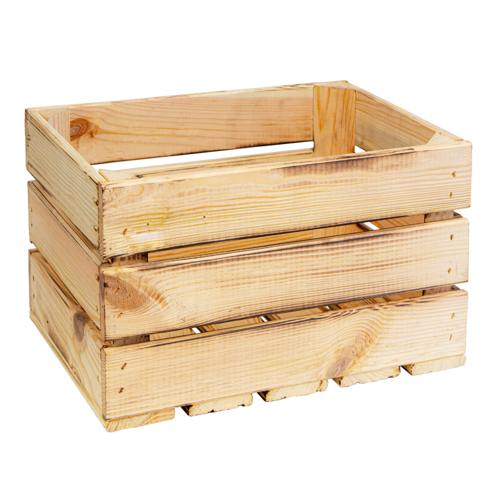 Holzkiste mit Griff  "BF klein 34x23x21cm" Neu & geflammt