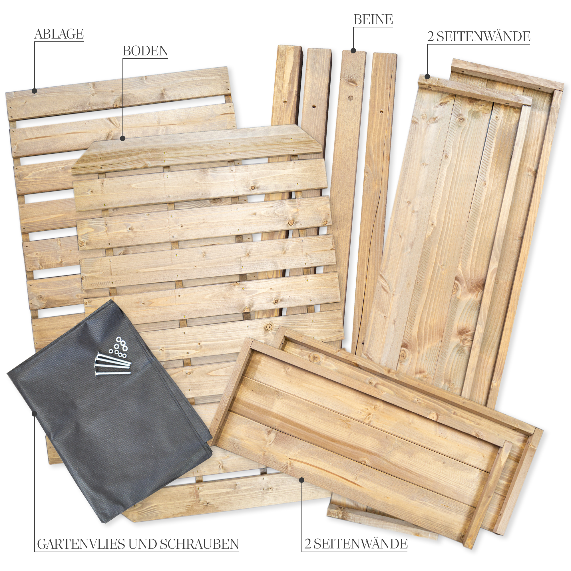 Hochbeet XL 118x79x78cm Palisander