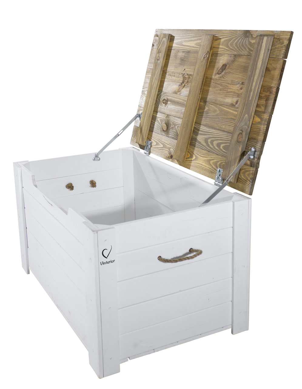 Holztruhe Pascale mit Deckel Aufdruck "Champagne"