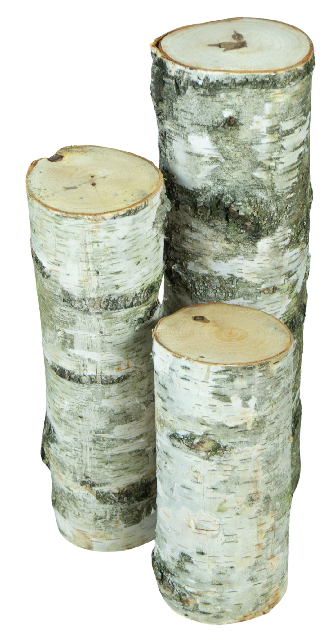 3er Set Deko-Holzstämme aus Tannenholz rustikale Vintage-Deko