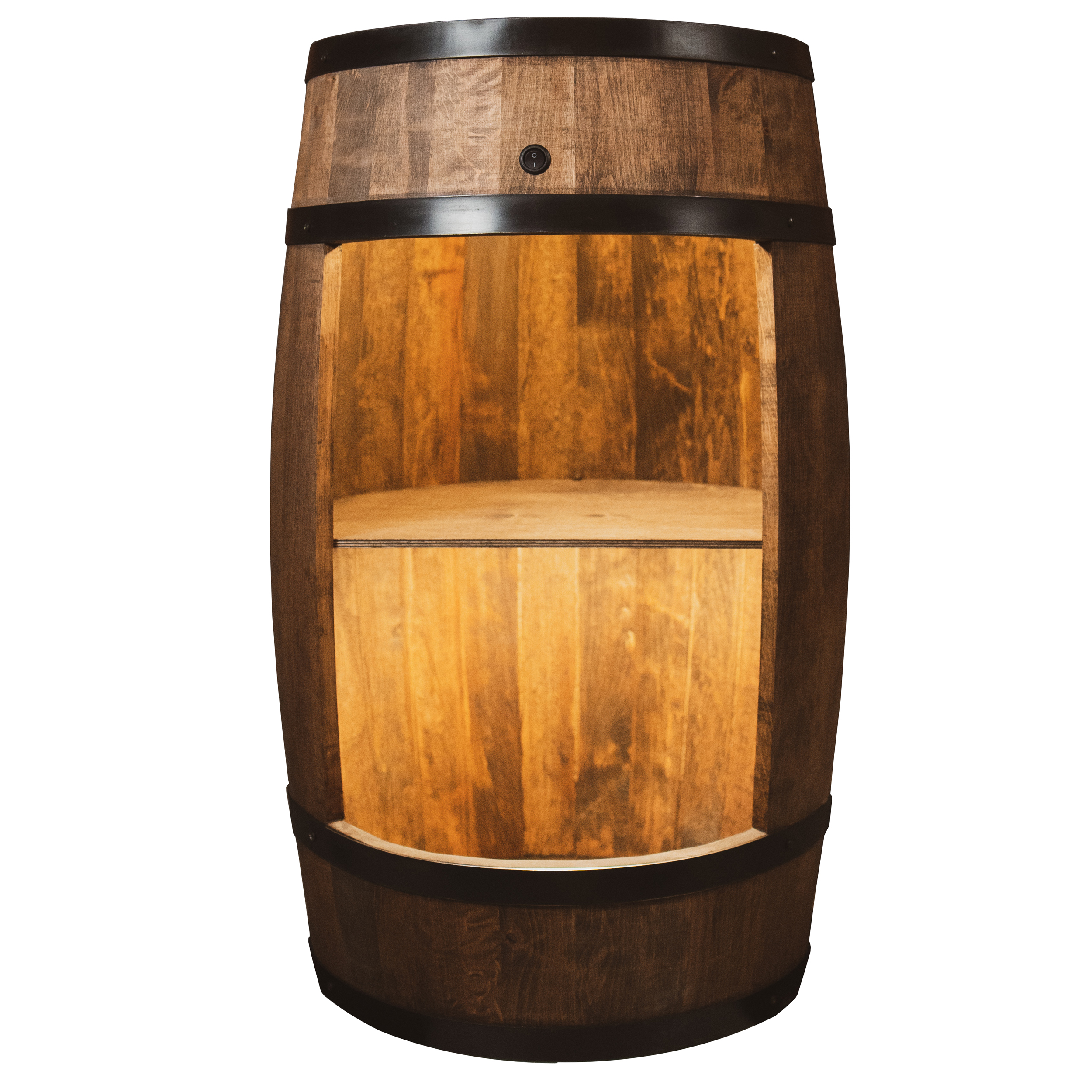 Holzfass in Farbton Wenge Hausbar mit LED – Rustikale Minibar im Weinfass Design – Weinregal & Flaschenständer aus Holz – Vintage Fassbar für Wohnzimmer, Bar oder Partykeller – ca. 80 cm #1 LED Einfarbig